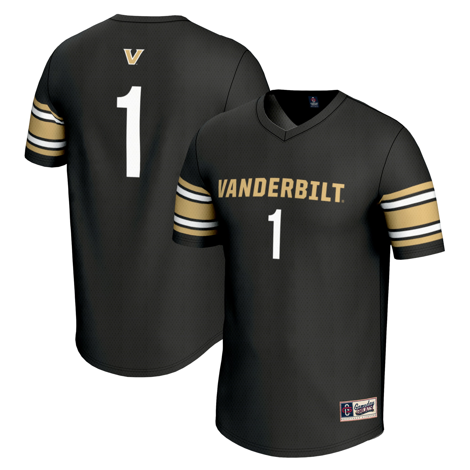 1 Vanderbilt Commodores Gameday Greats Unisex Lightweight Lacrosse Jersey Black