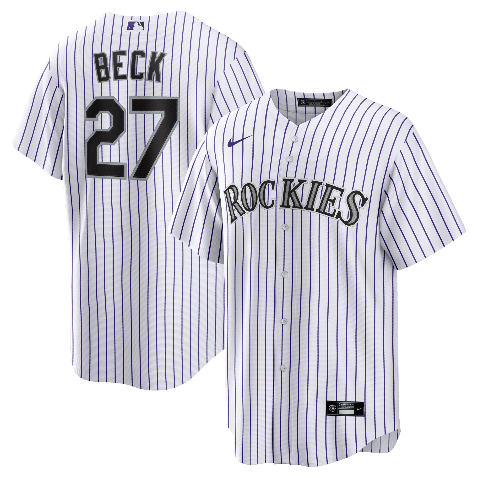Jordan Beck Colorado Rockies Home Replica Jersey White