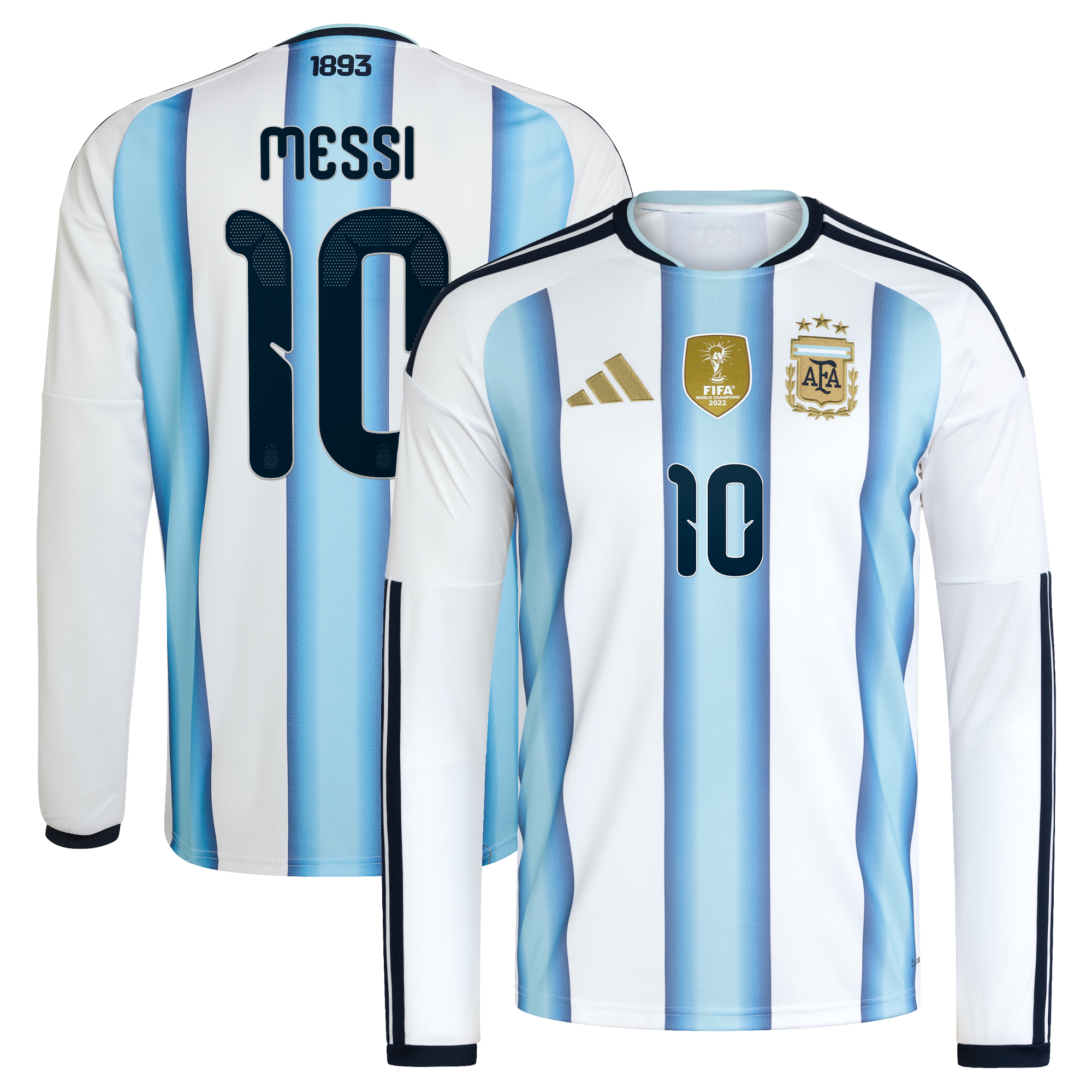 Lionel Messi Argentina National Team 2026 Home Replica Long Sleeve Jersey White