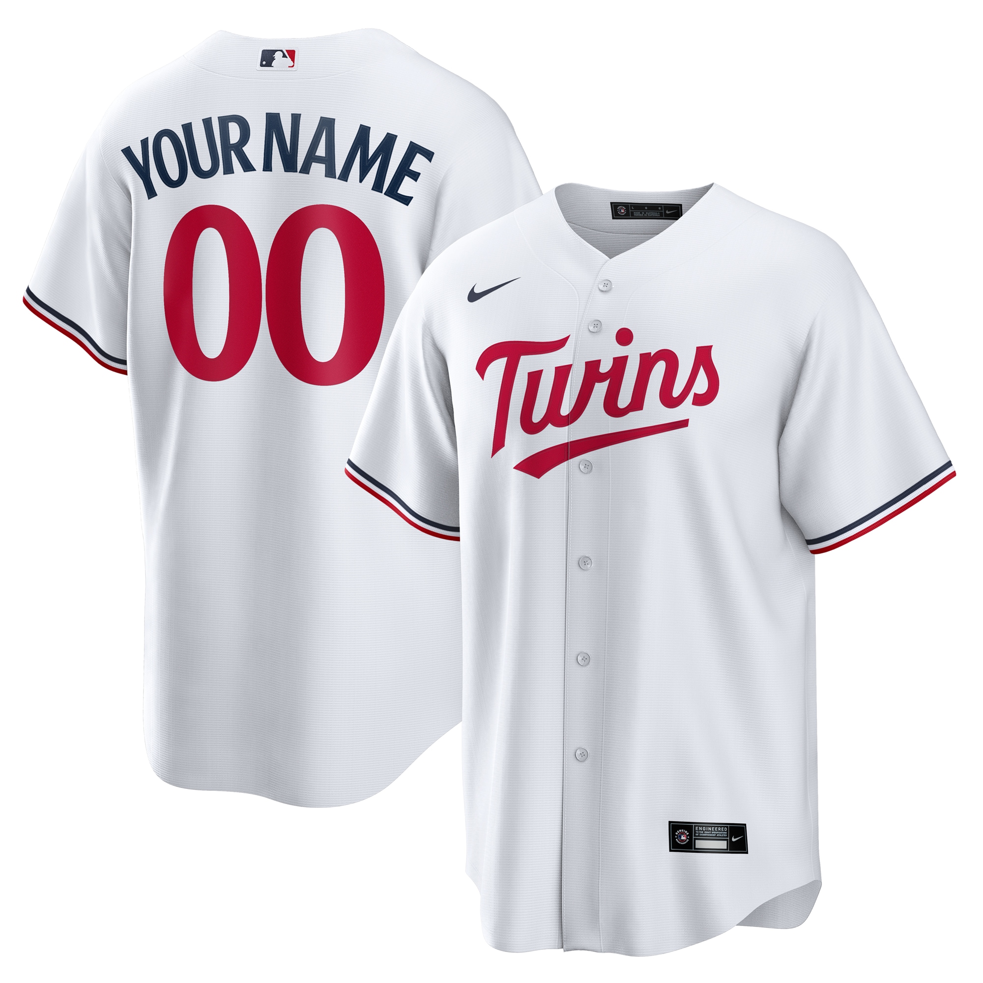 Minnesota Twins Home Replica Custom Jersey White