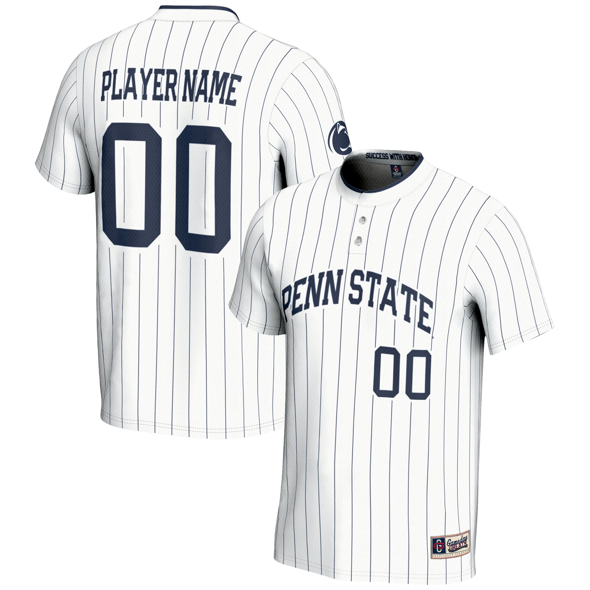 Penn State Nittany Lions Gameday Greats Unisex Nil Pick A Player Lightweight Softball Jersey White