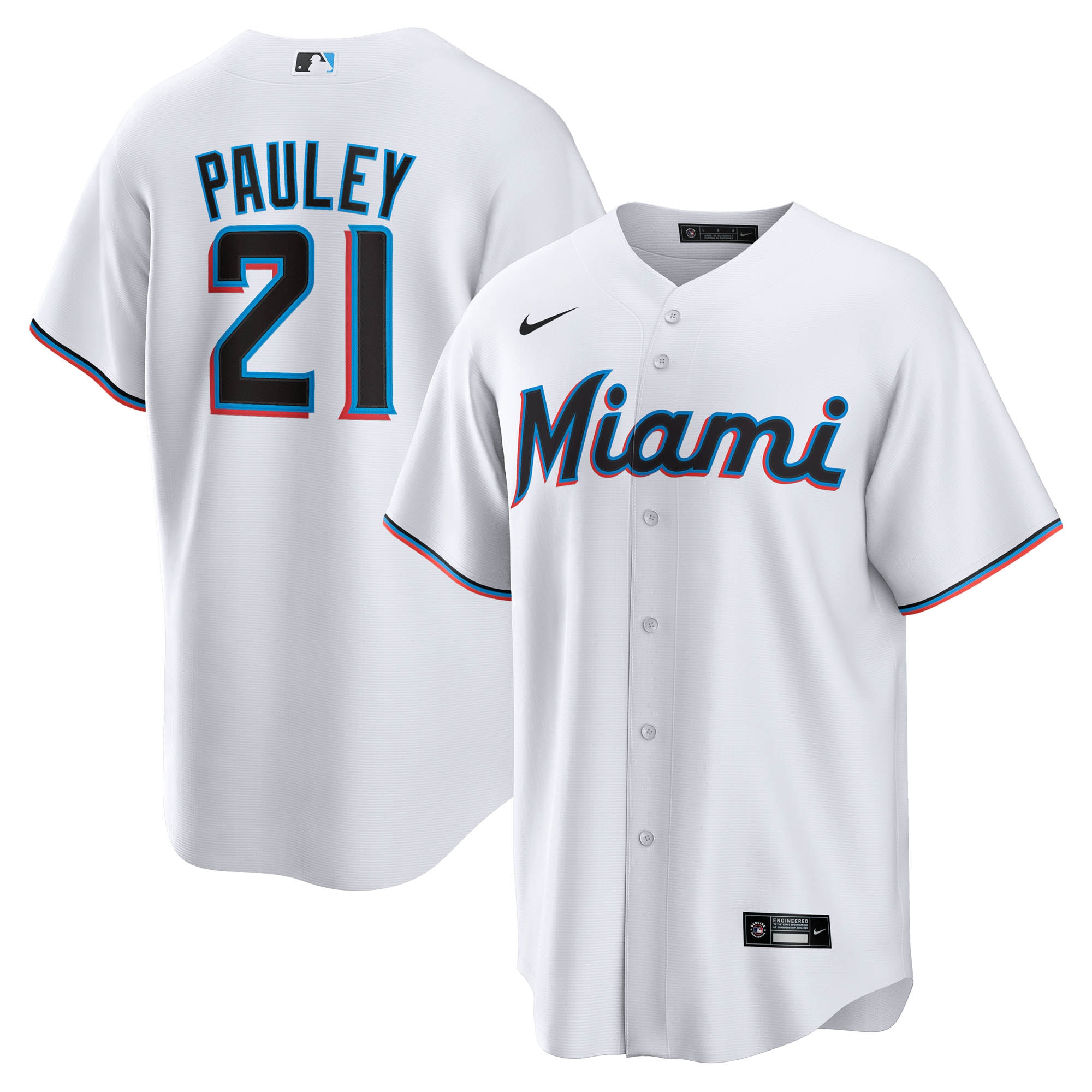 Graham Pauley Miami Marlins Home Replica Jersey White