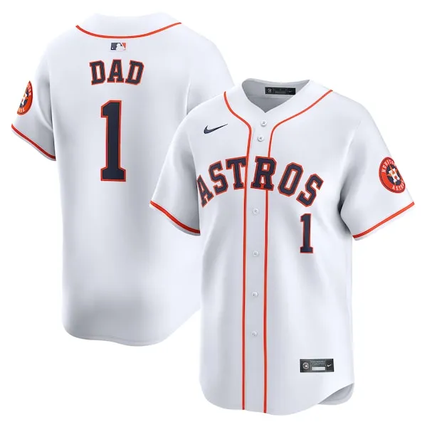 Houston Astros 1 Dad Home Replica Jersey White