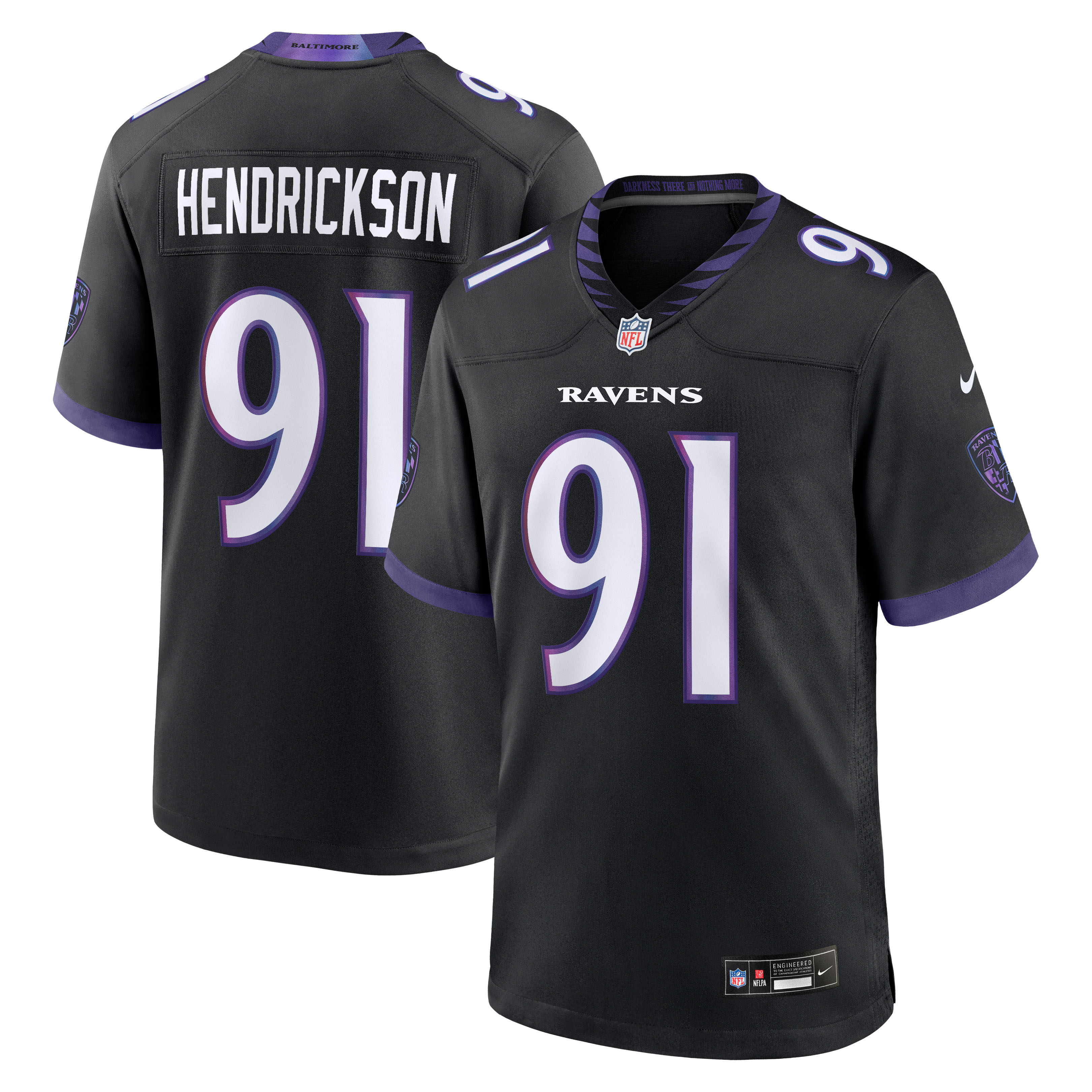 Trey Hendrickson Baltimore Ravens Alternate Game Jersey Black