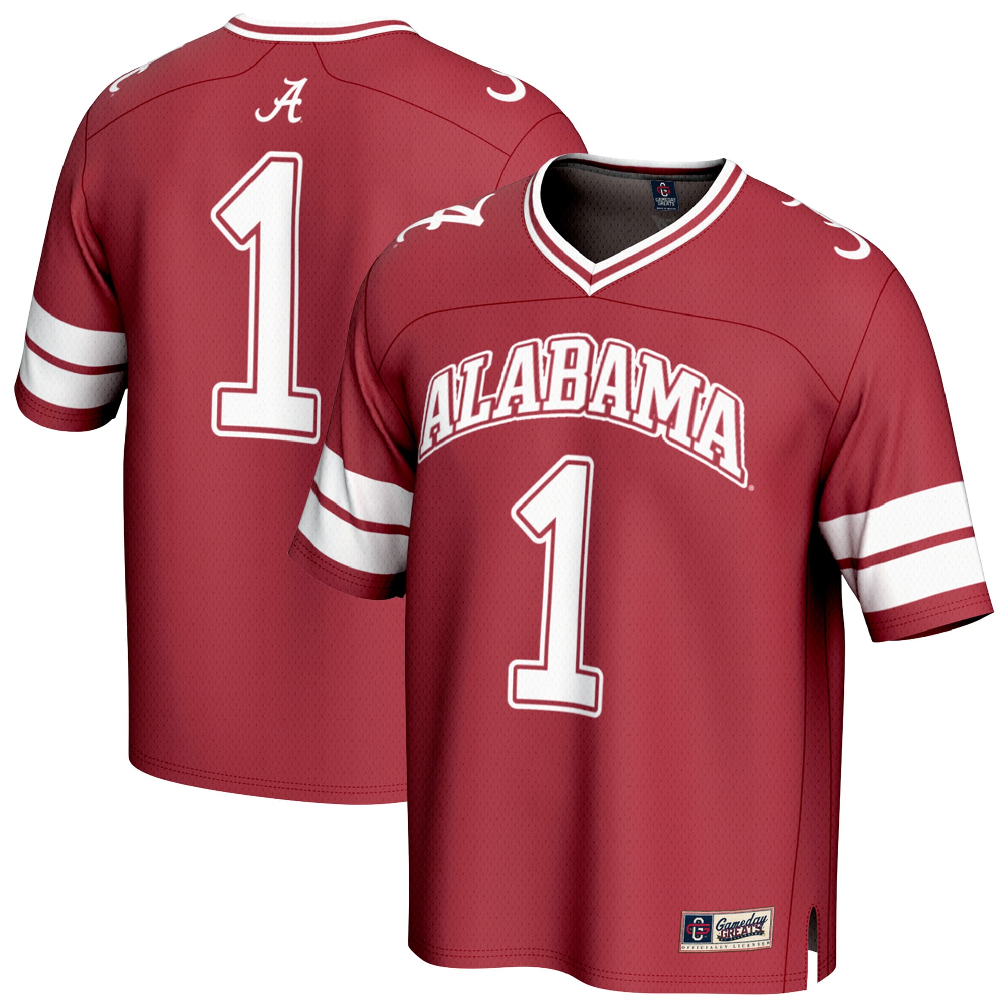 1 Alabama Crimson Tide Gameday Greats Unisex Lightweight Collegiate Football Fashion Jersey Crimson