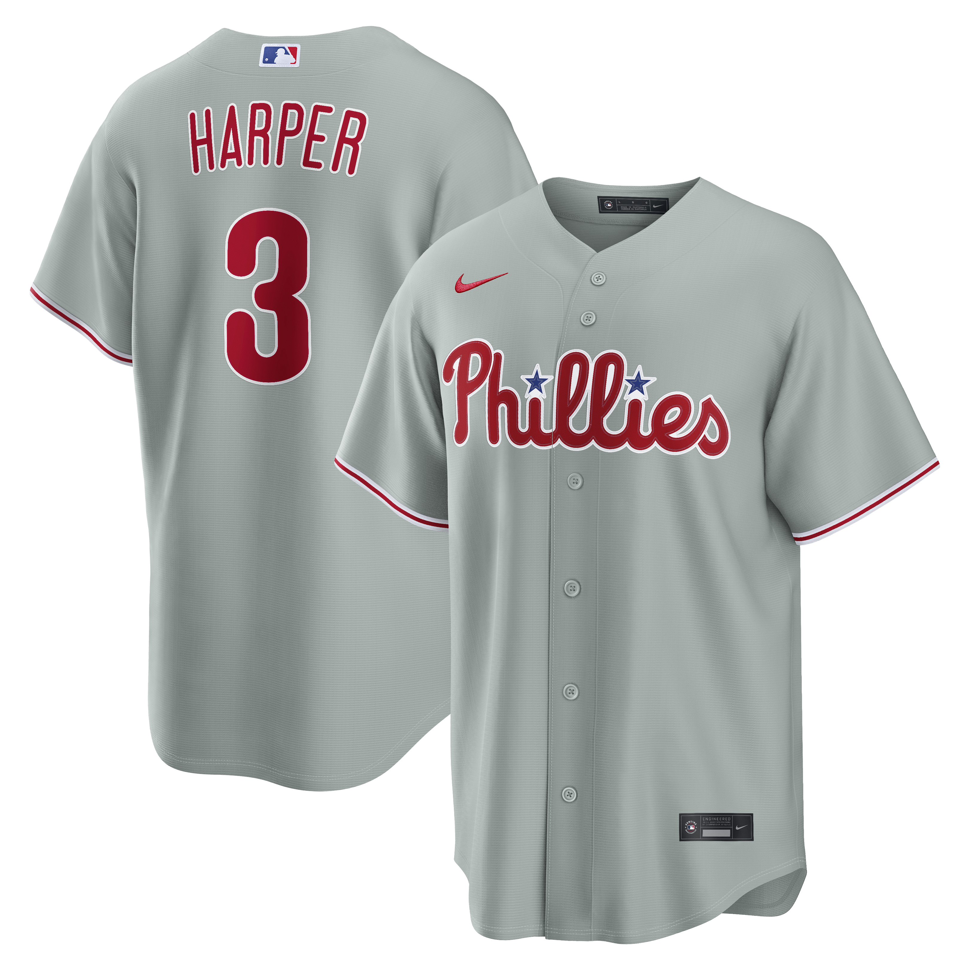 Bryce Harper Philadelphia Phillies Road Replica Jersey Gray