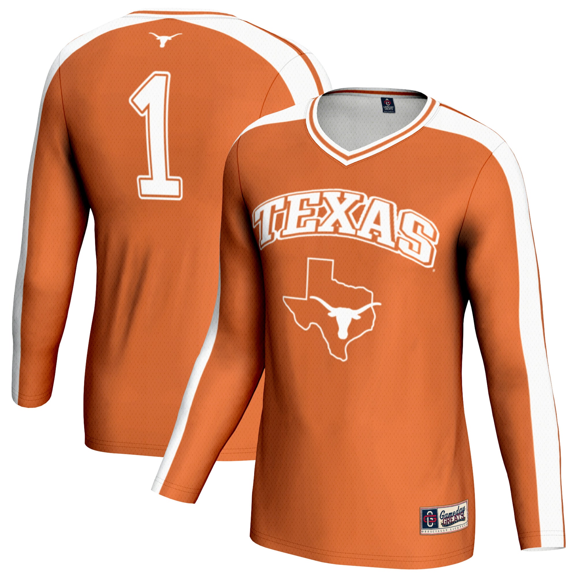 Texas Longhorns Gameday Greats Unisex 1 Lightweight Volleyball Fashion Jersey Burnt Orange