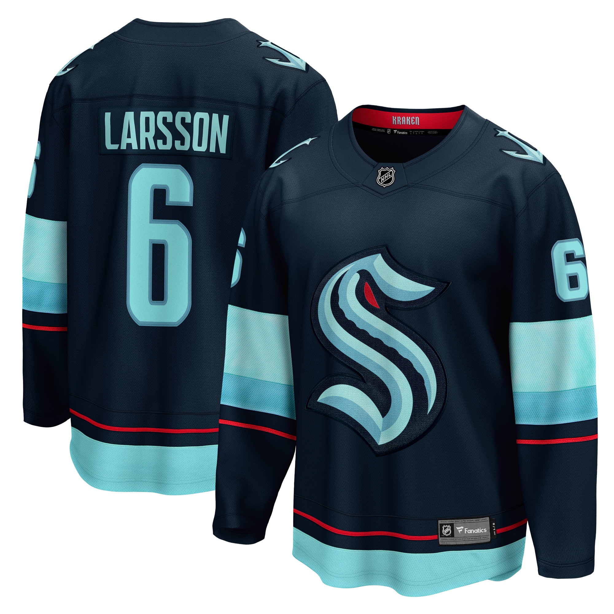 Adam Larsson Seattle Kraken Home Breakaway Player Jersey Deep Sea Blue
