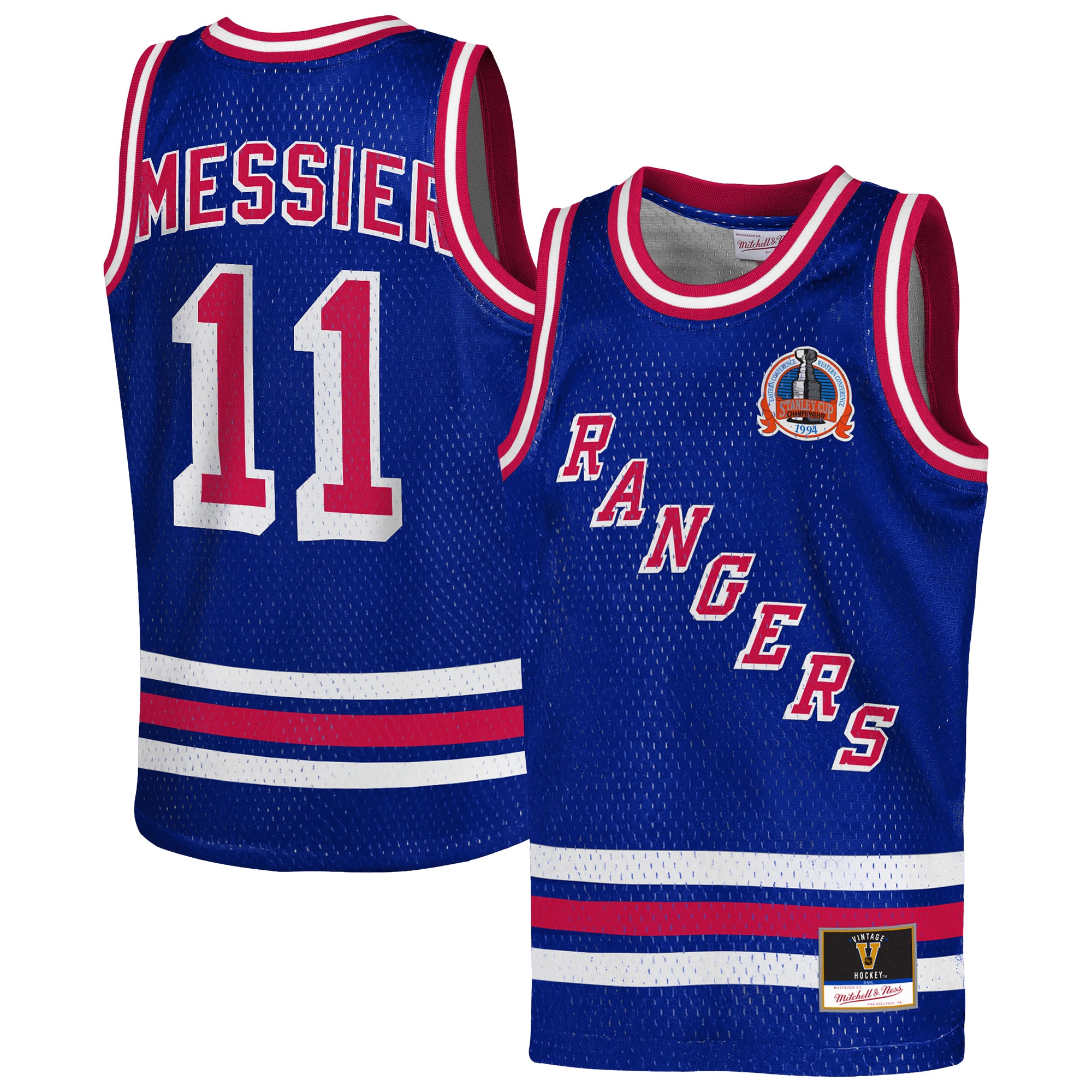 Mark Messier New York Rangers Mitchell Ness Maxxed Out Fashion Basketball Jersey Blue Men