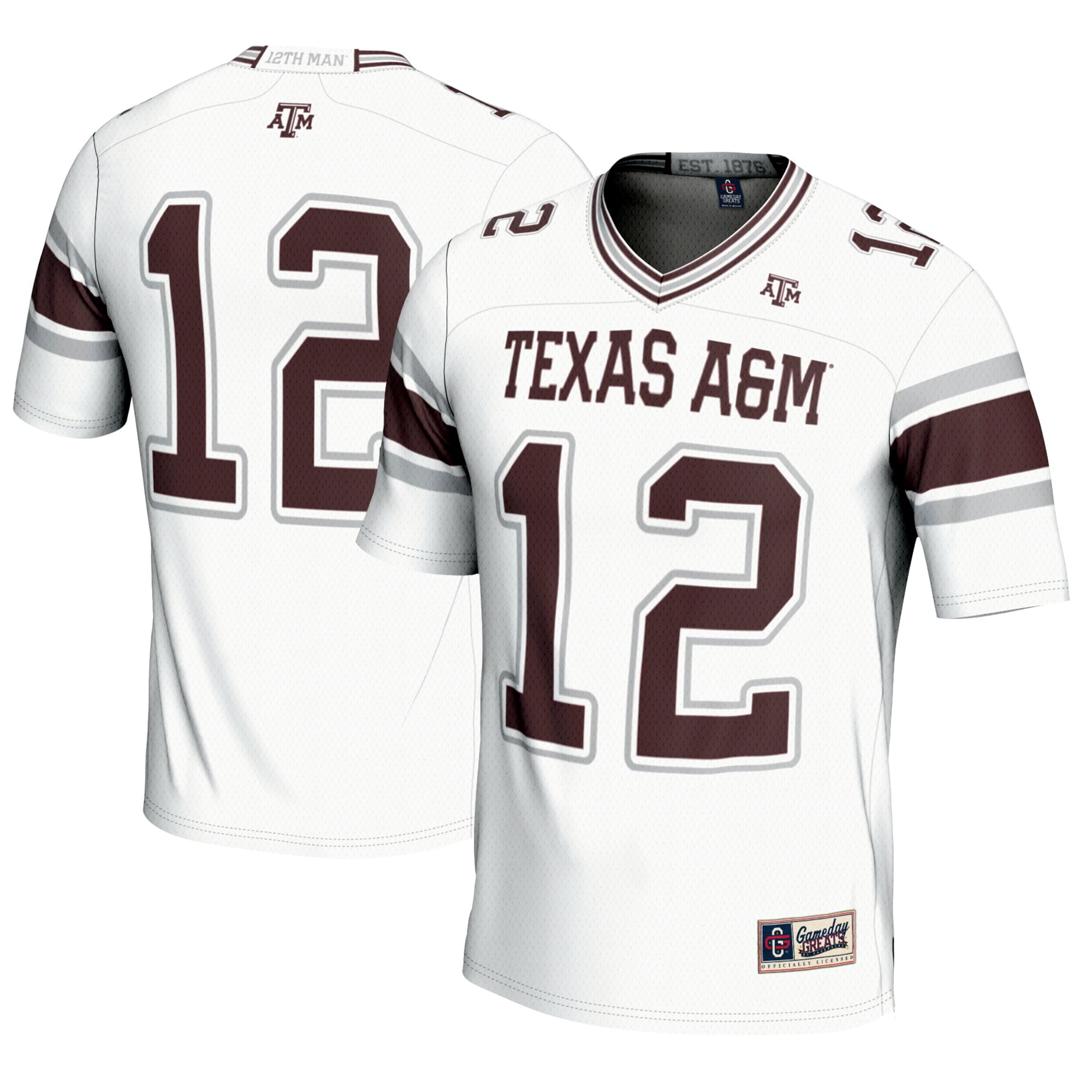 12 Texas A M Aggies Gameday Greats Football Lightweight Fashion Jersey White