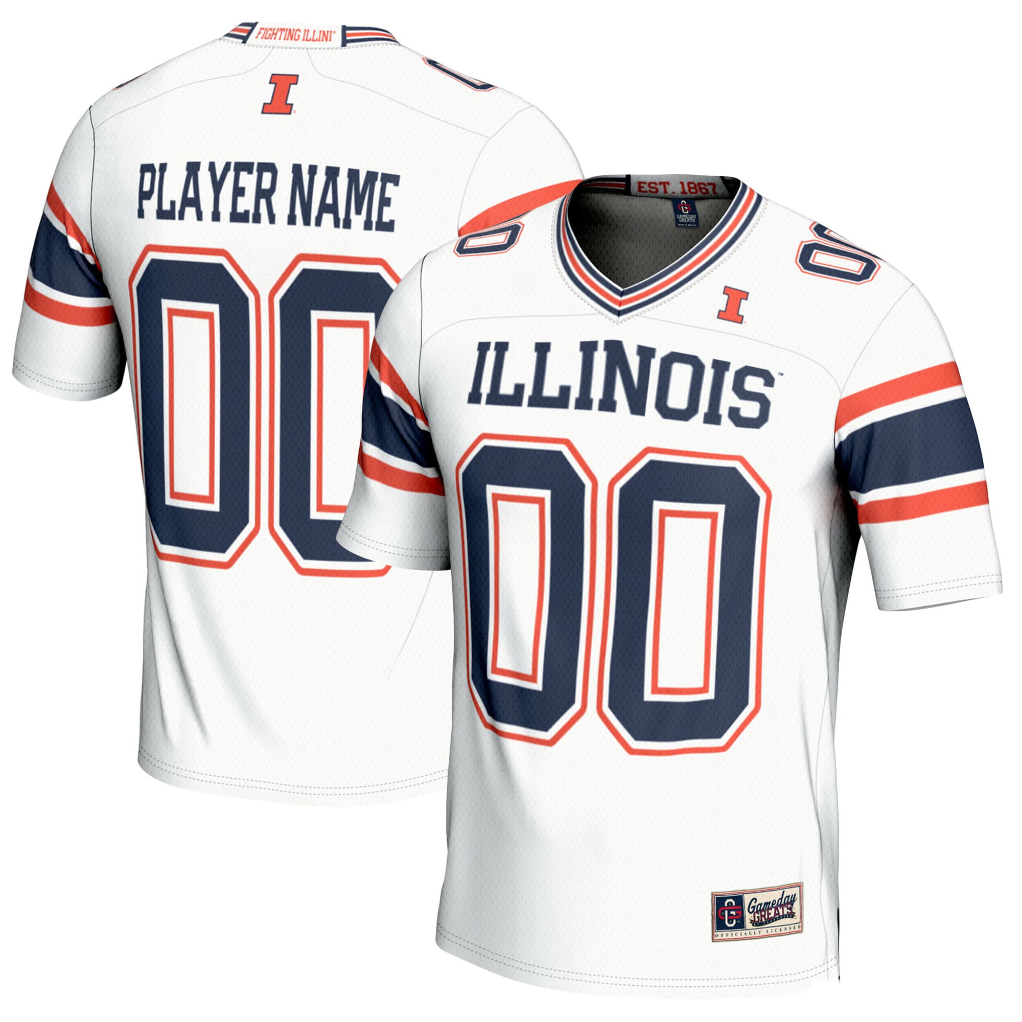 Illinois Fighting Illini Gameday Greats Nil Pick A Player Football Jersey White