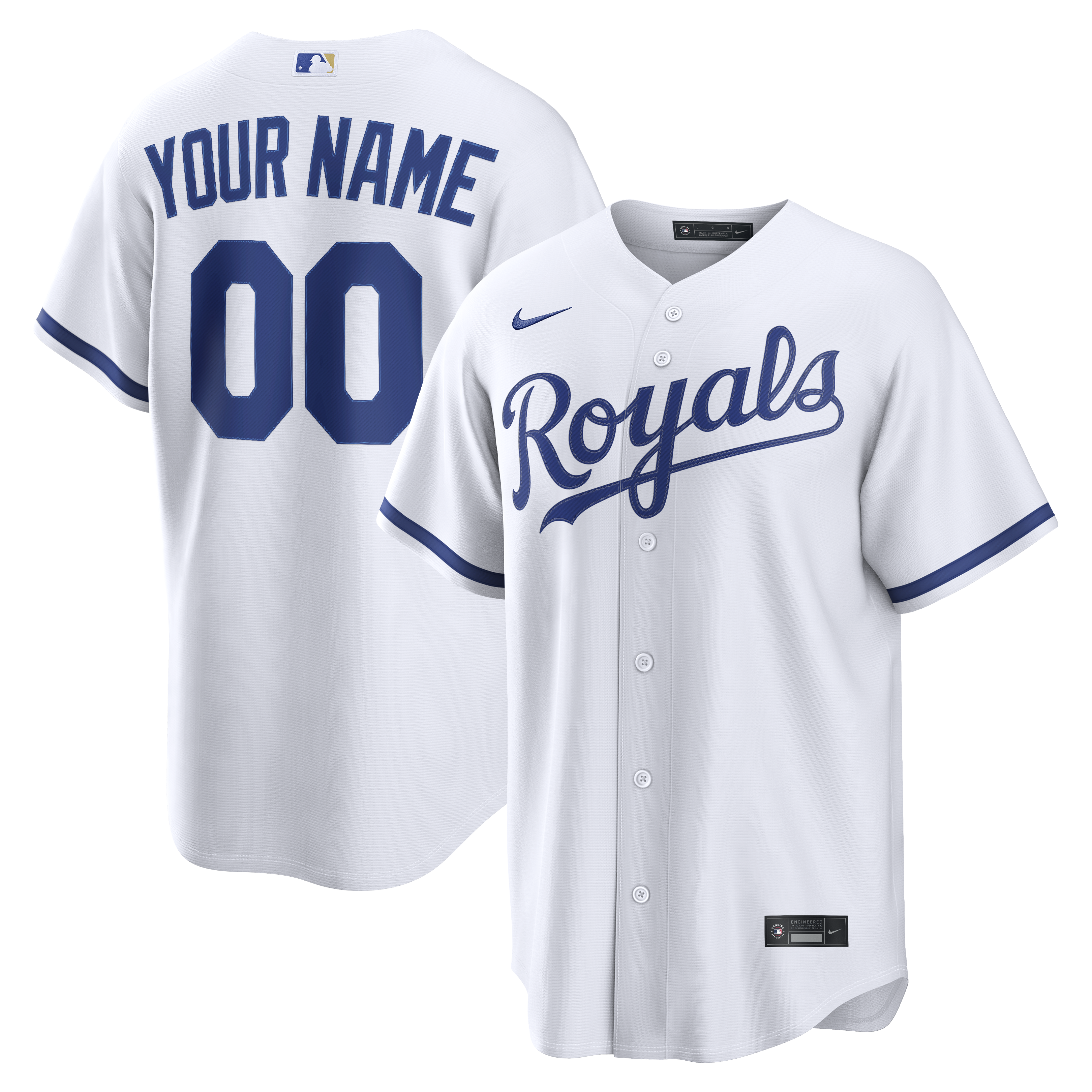 Kansas City Royals Home Replica Custom Jersey White