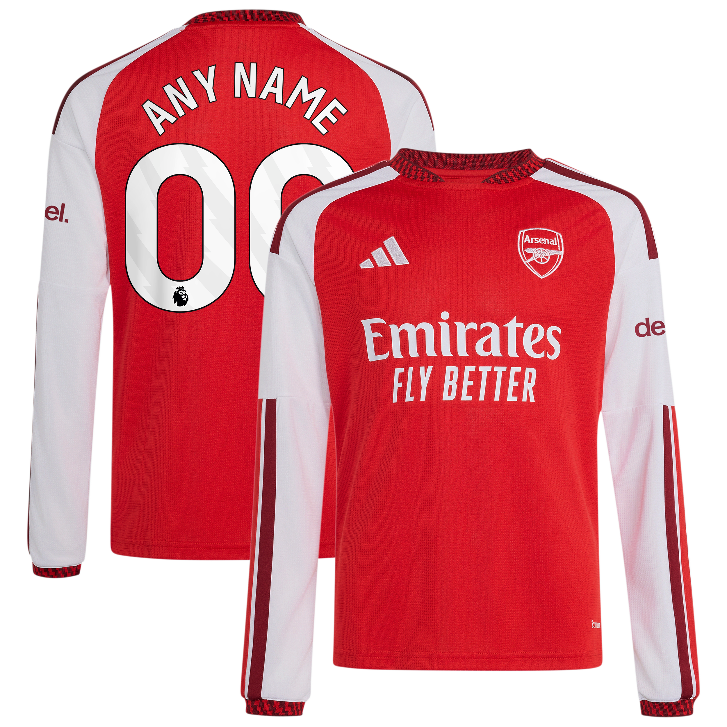 Arsenal Youth 2026/27 Home Replica Custom Long Sleeve Jersey Red