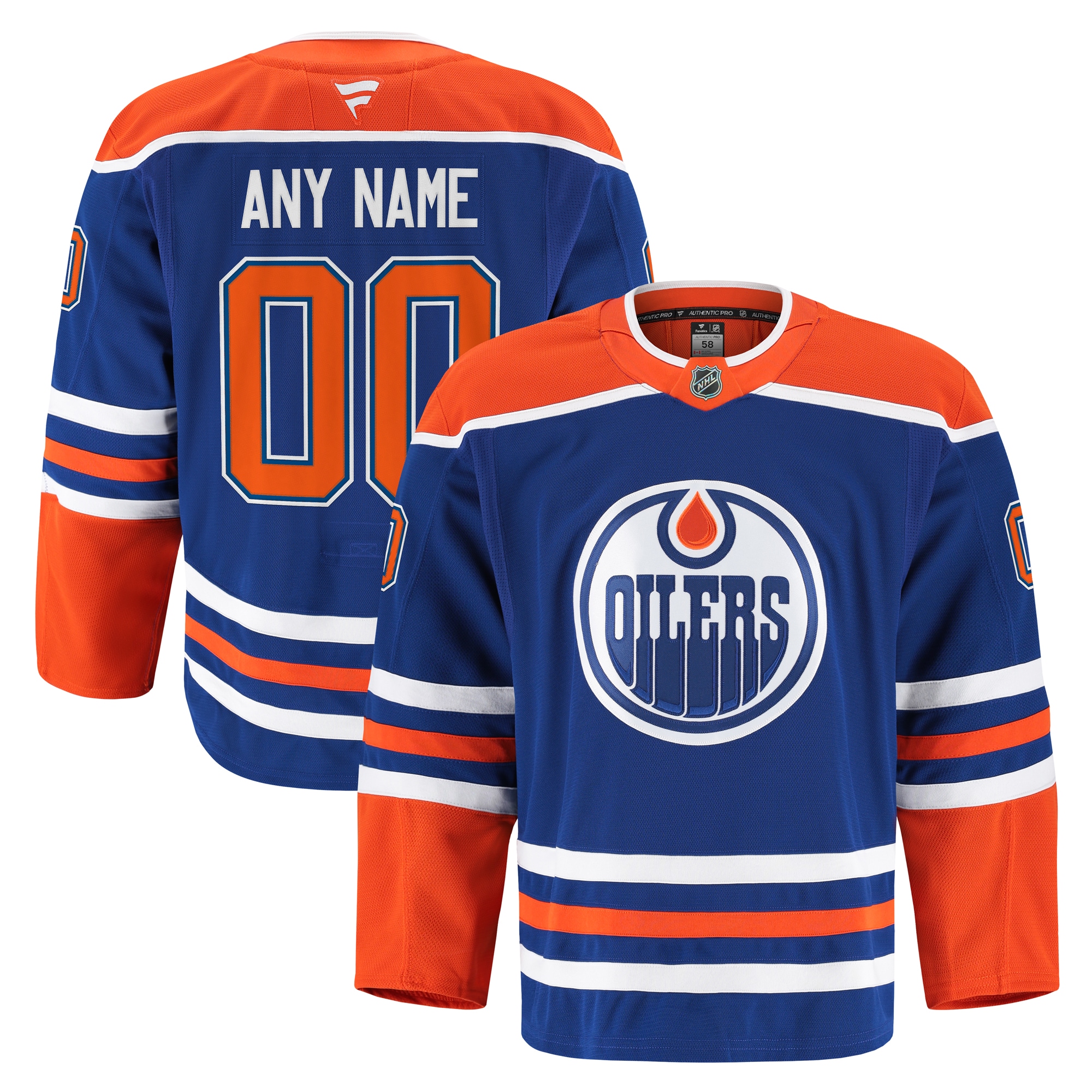 Edmonton Oilers Home Pro Custom Jersey Royal