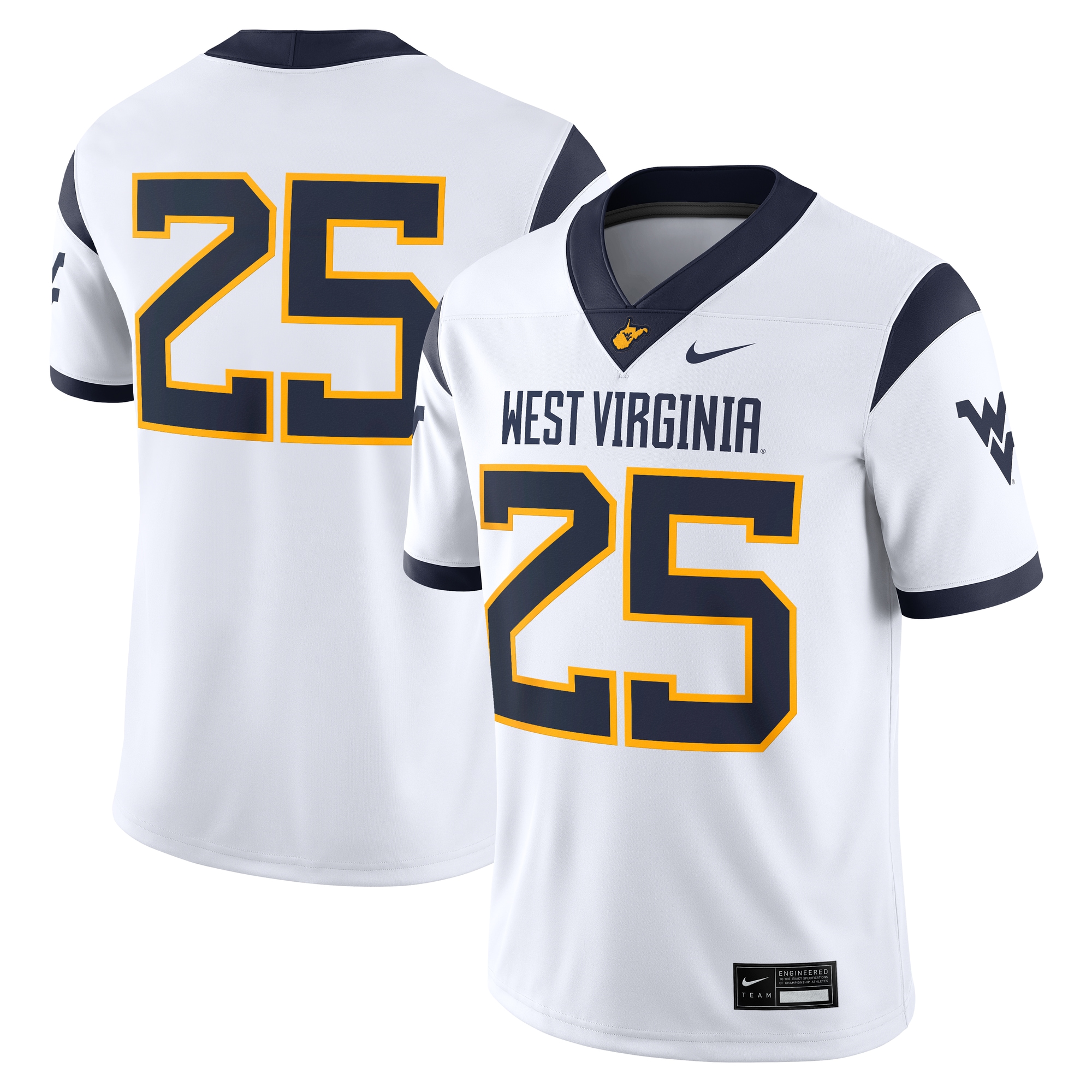 25 West Virginia Mountaineers Limited Away Game Jersey White