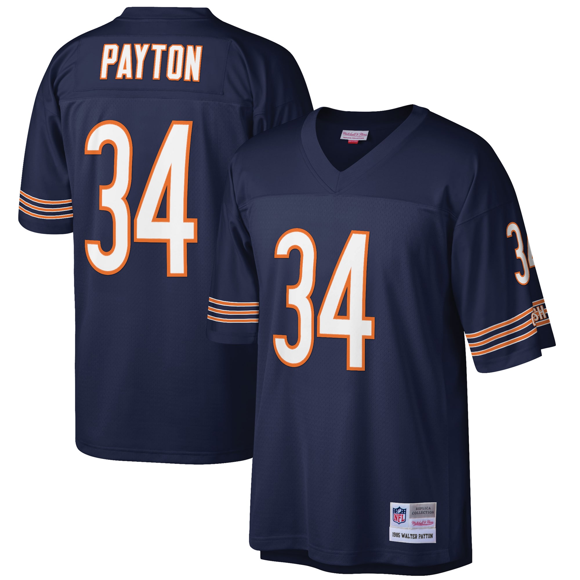 Walter Payton Chicago Bears Mitchell Ness Big Tall 1985 Retired Player Replica Jersey Navy