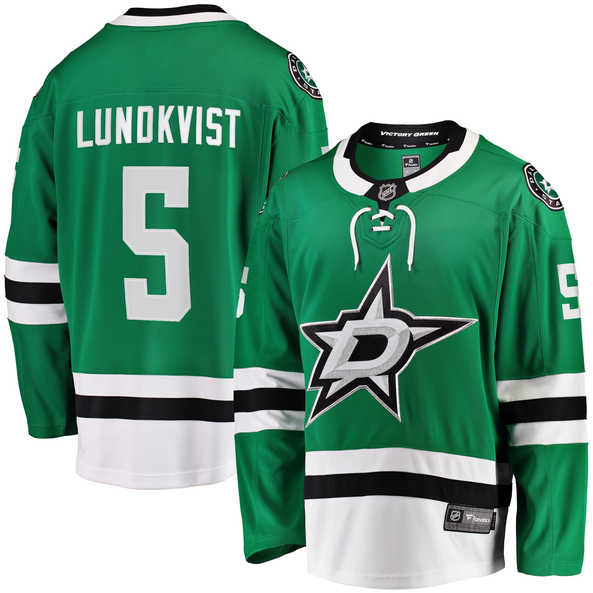 Nils Lundkvist Dallas Stars Home Premier Breakaway Player Jersey Kelly Green