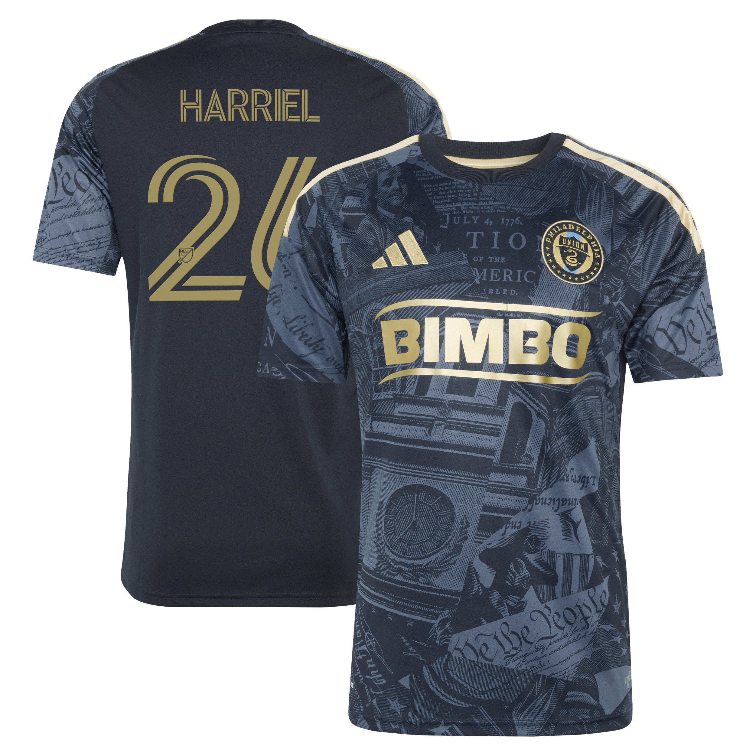 Nathan Harriel Philadelphia Union 2026 1776 Kit Replica Jersey Navy