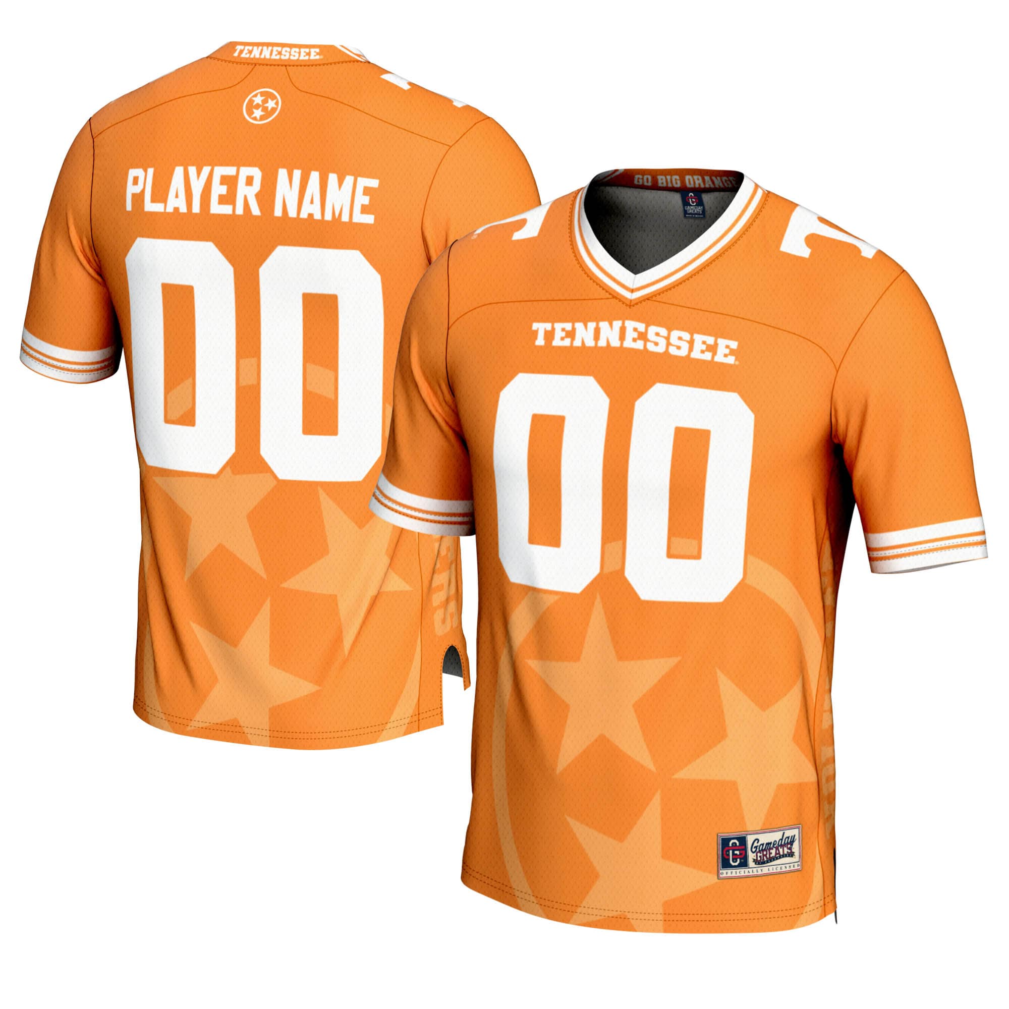 Tennessee Volunteers Gameday Greats Icon Print Nil Pick A Player Football Jersey Tennessee Orange