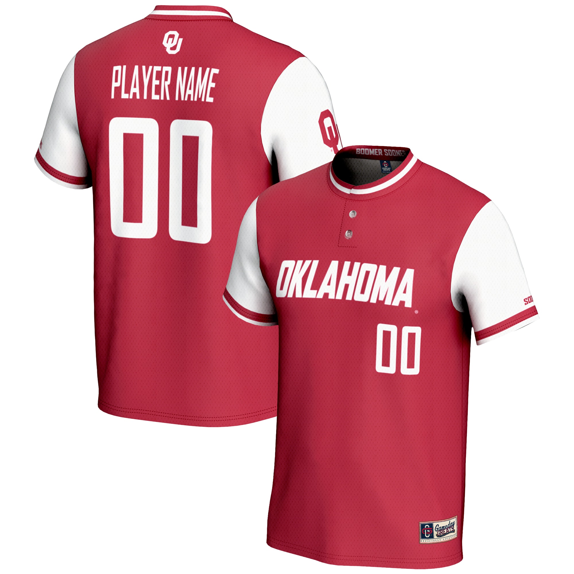 Oklahoma Sooners Gameday Greats Nil Pick A Player Lightweight Softball Jersey Crimson
