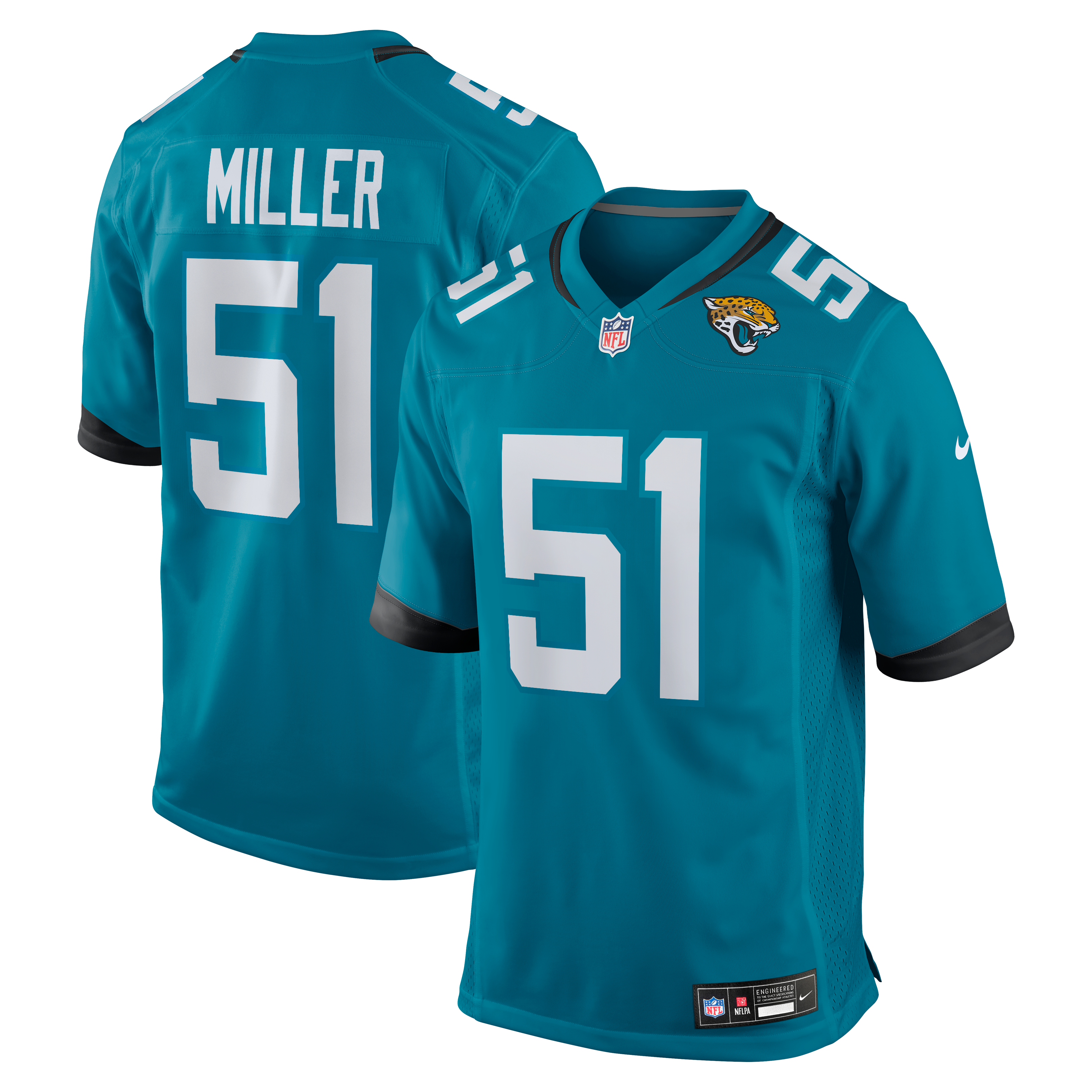 Ventrell Miller Jacksonville Jaguars Game Jersey Teal
