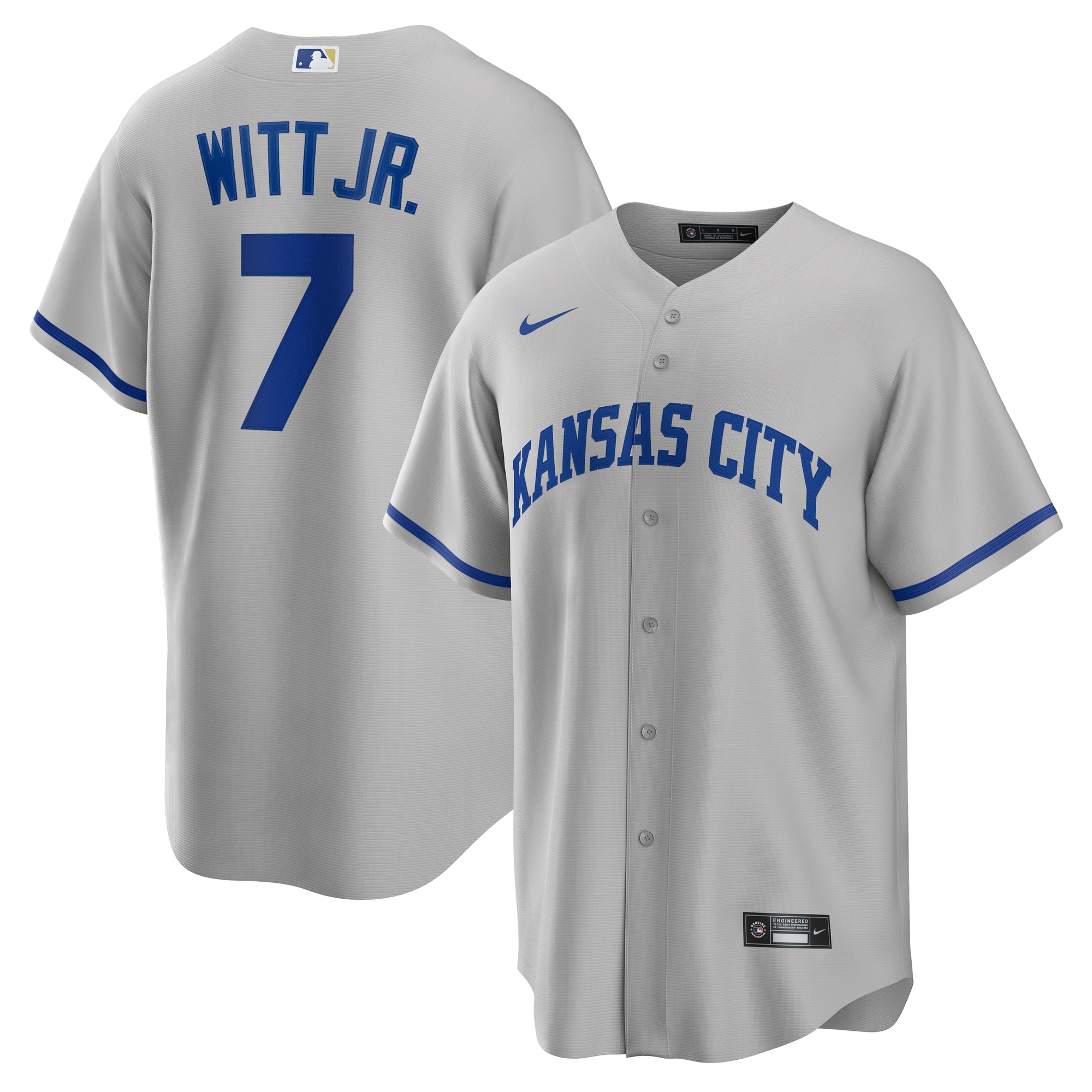 Bobby Witt Jr Kansas City Royals Road Replica Jersey Gray