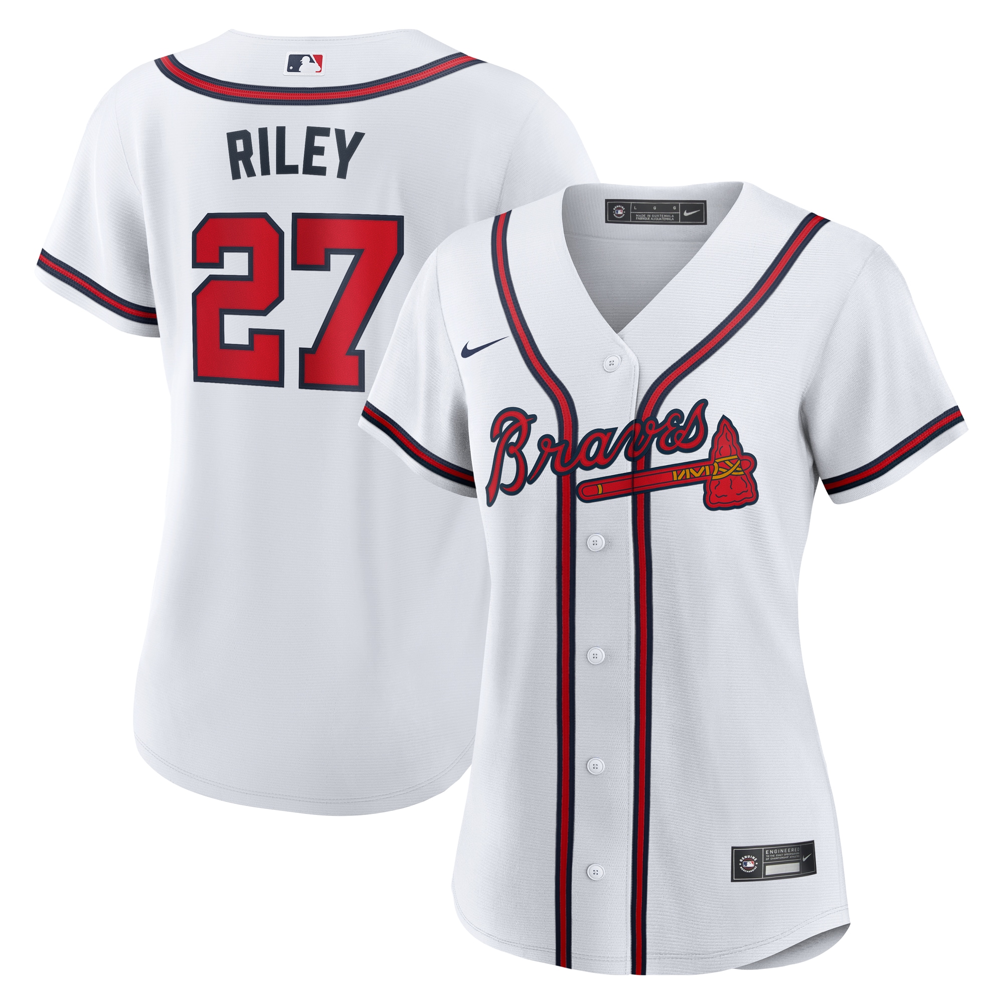 Austin Riley Atlanta Braves Women S Home Replica Jersey White