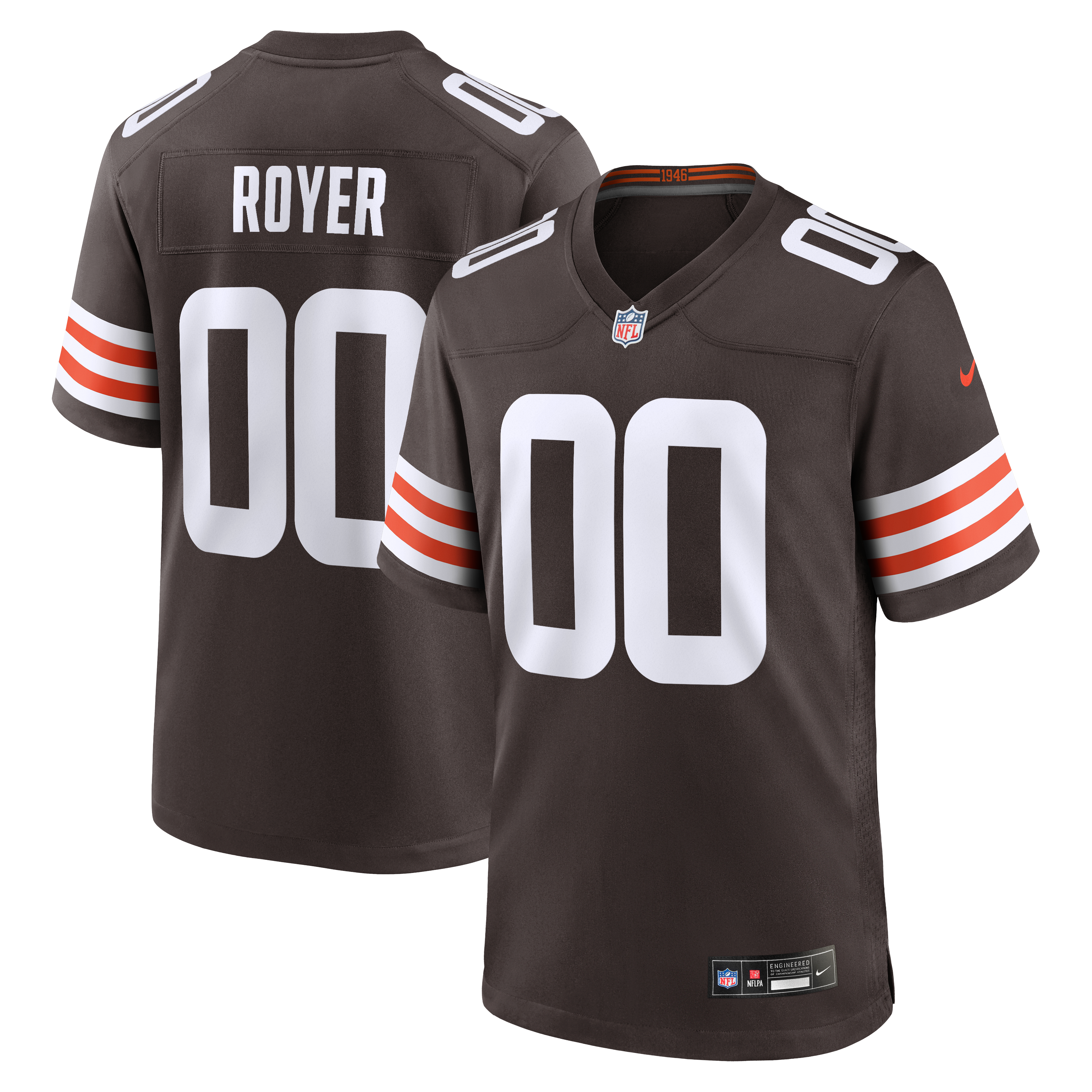 Joe Royer Cleveland Browns Game Jersey Brown