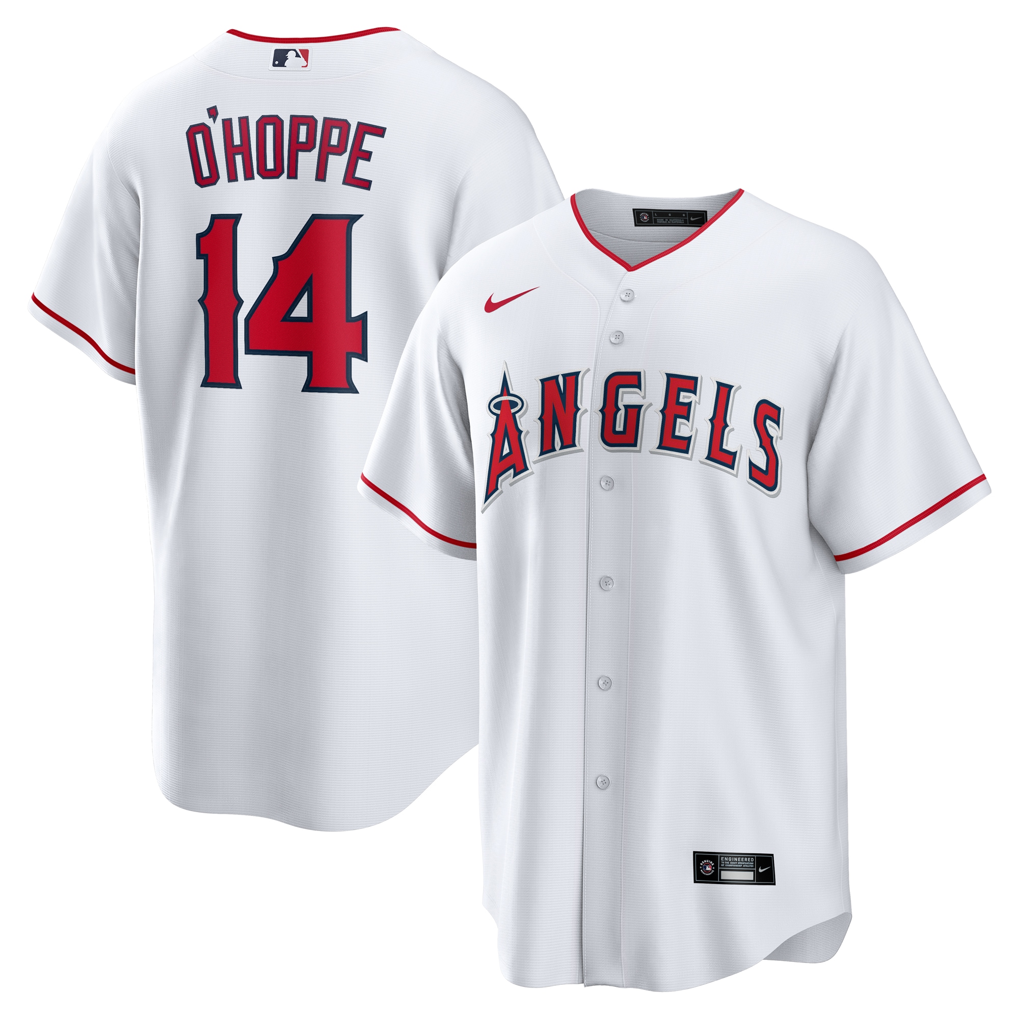 Logan O Hoppe Los Angeles Angels Home Replica Jersey White