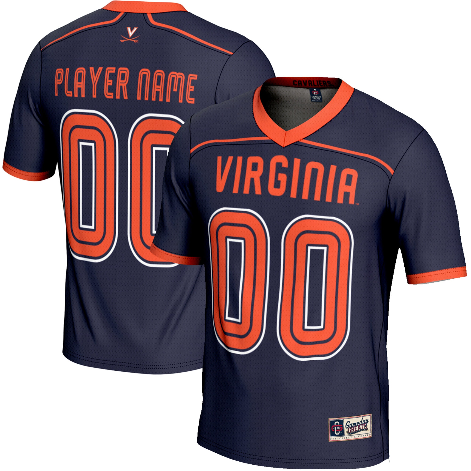 Virginia Cavaliers Gameday Greats Nil Pick A Player Lightweight Lacrosse Jersey Navy
