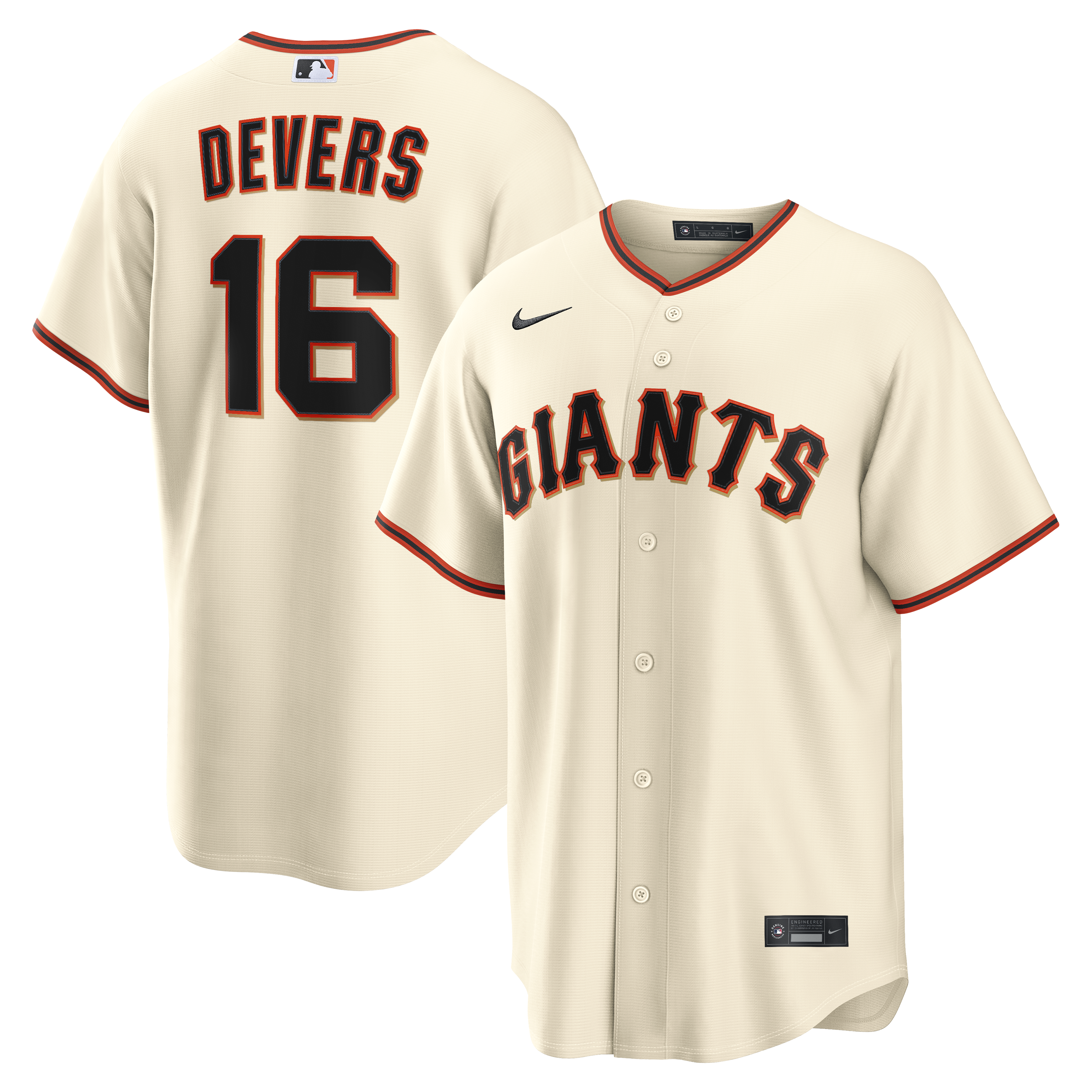 Rafael Devers San Francisco Giants Home Replica Jersey Cream