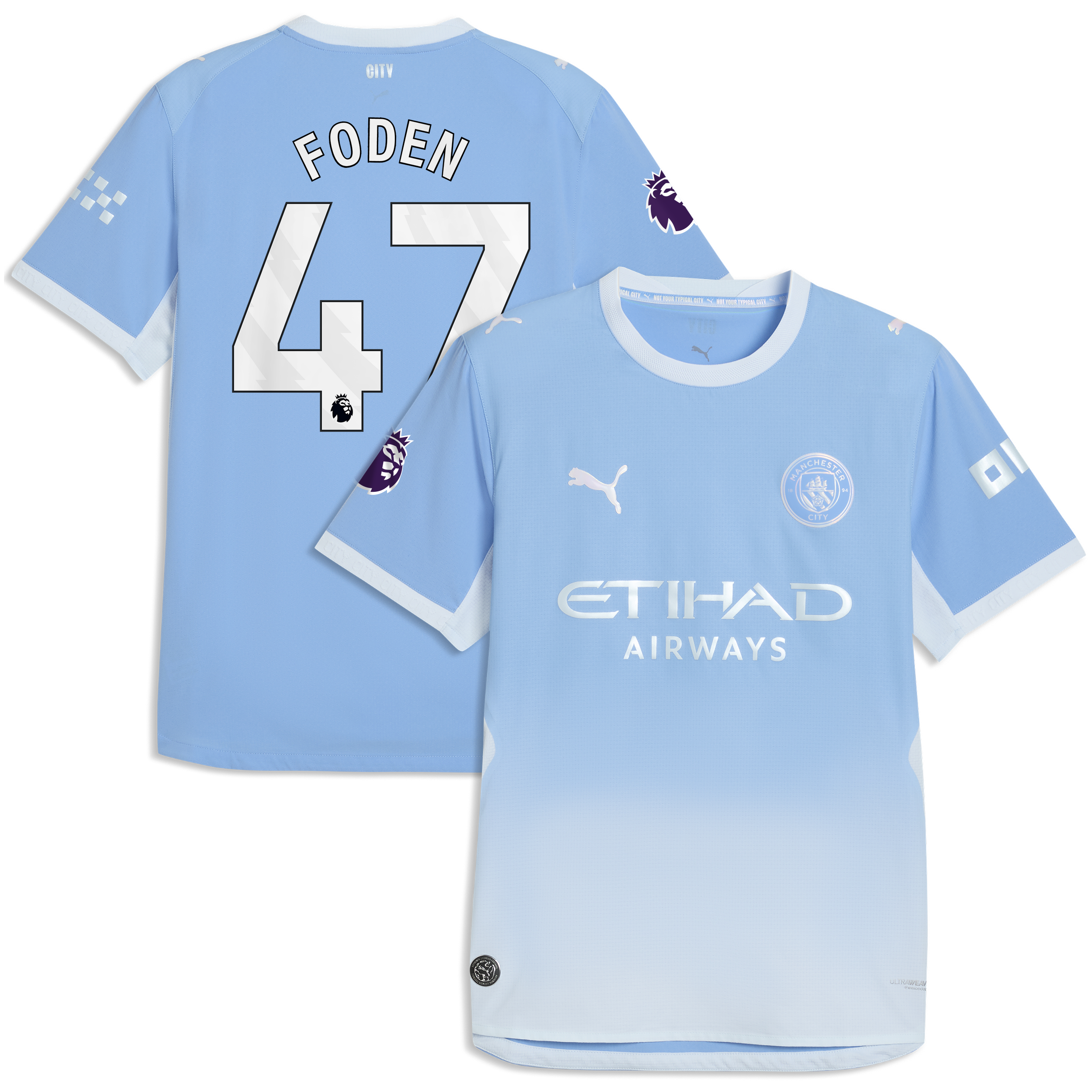 Phil Foden Manchester City 2026/27 Home On Field Jersey Light Blue
