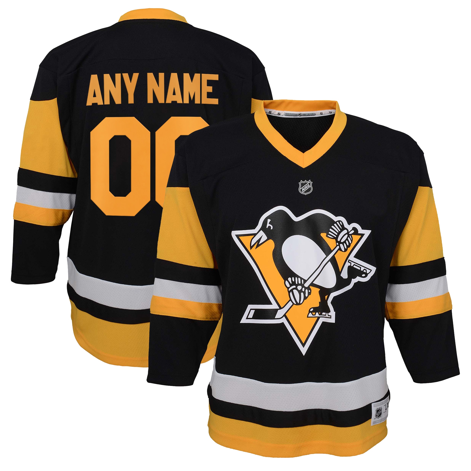 Pittsburgh Penguins Youth Home Replica Custom Jersey Black