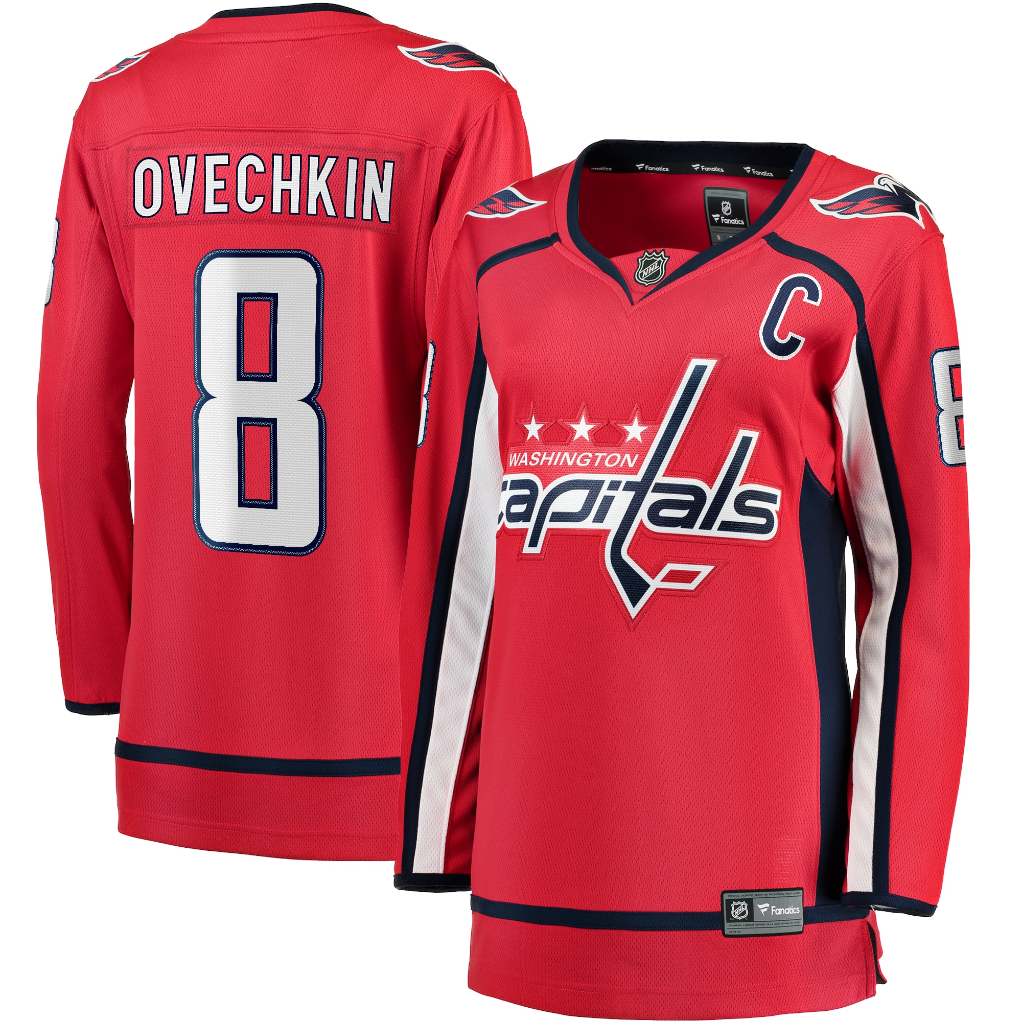 Alexander Ovechkin Washington Capitals Women S Captain Patch Home Breakaway Player Jersey Red