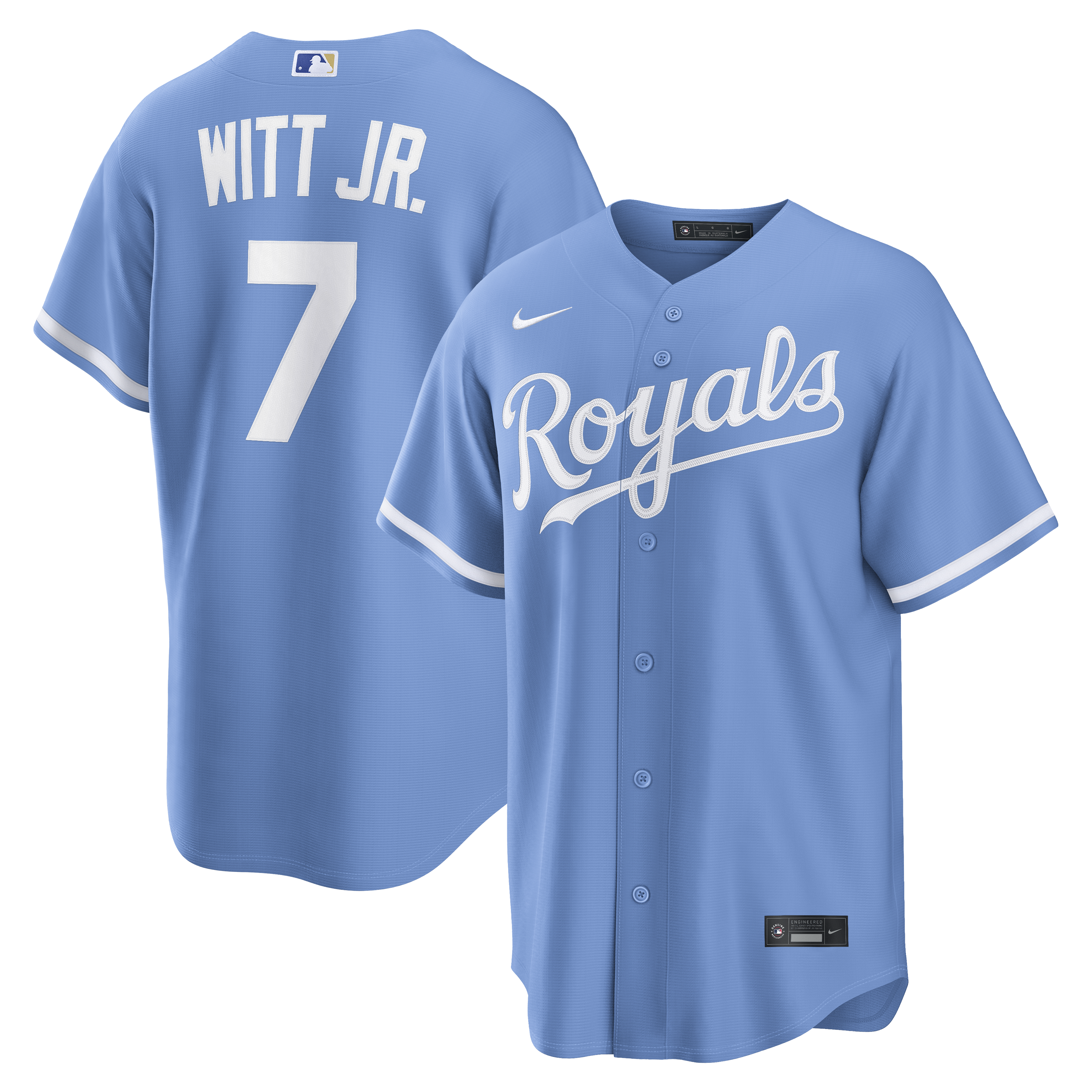 Bobby Witt Jr Kansas City Royals Alternate Replica Jersey Light Blue