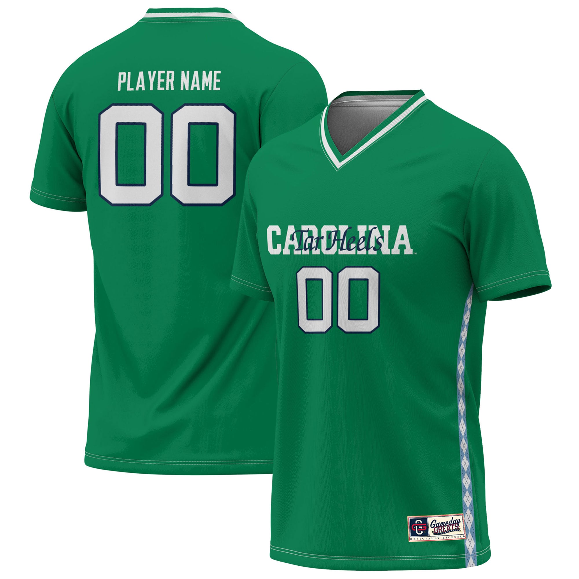 North Carolina Tar Heels Gameday Greats Nil Pick A Player Soccer Lightweight Fashion Goalie Jersey Green Men