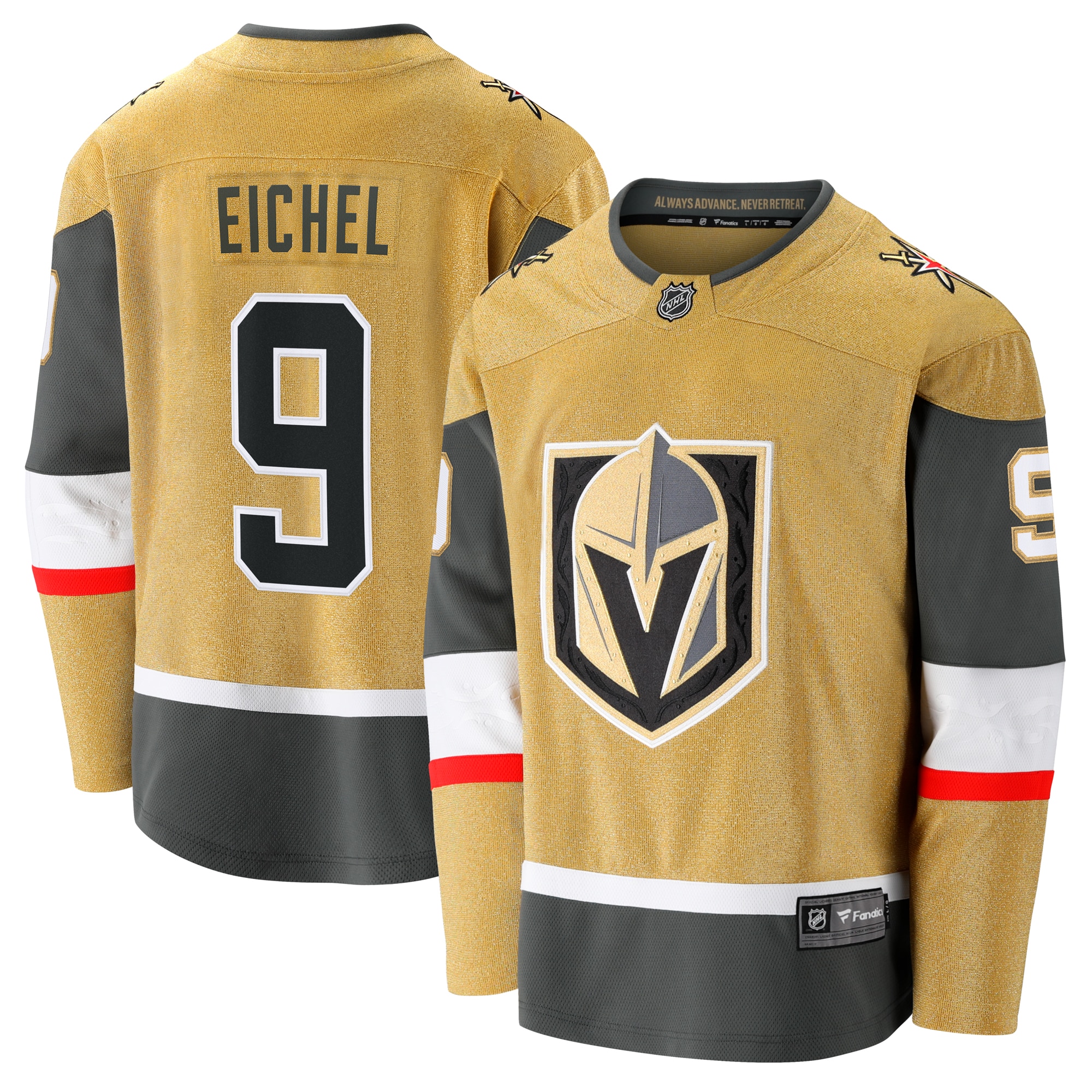 Jack Eichel Vegas Golden Knights Home Breakaway Jersey Gold