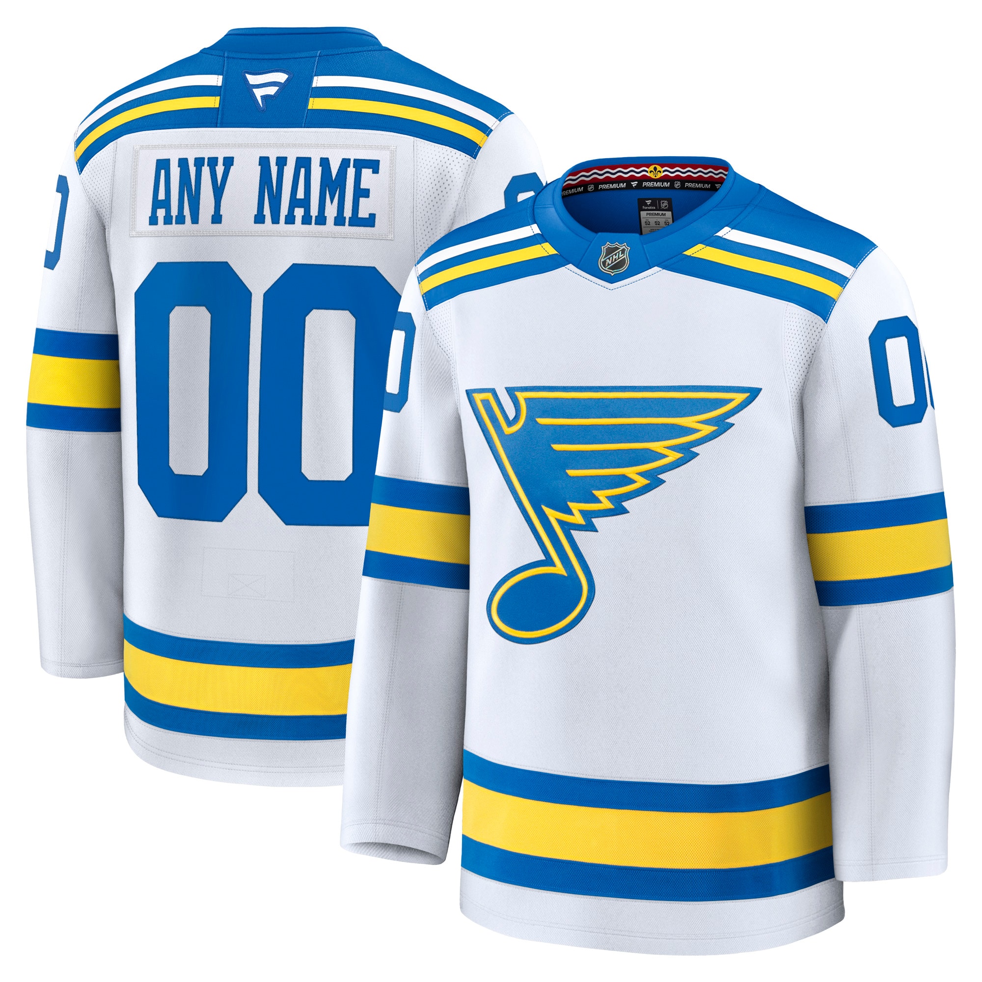 St Louis Blues Away Premium Custom Jersey White