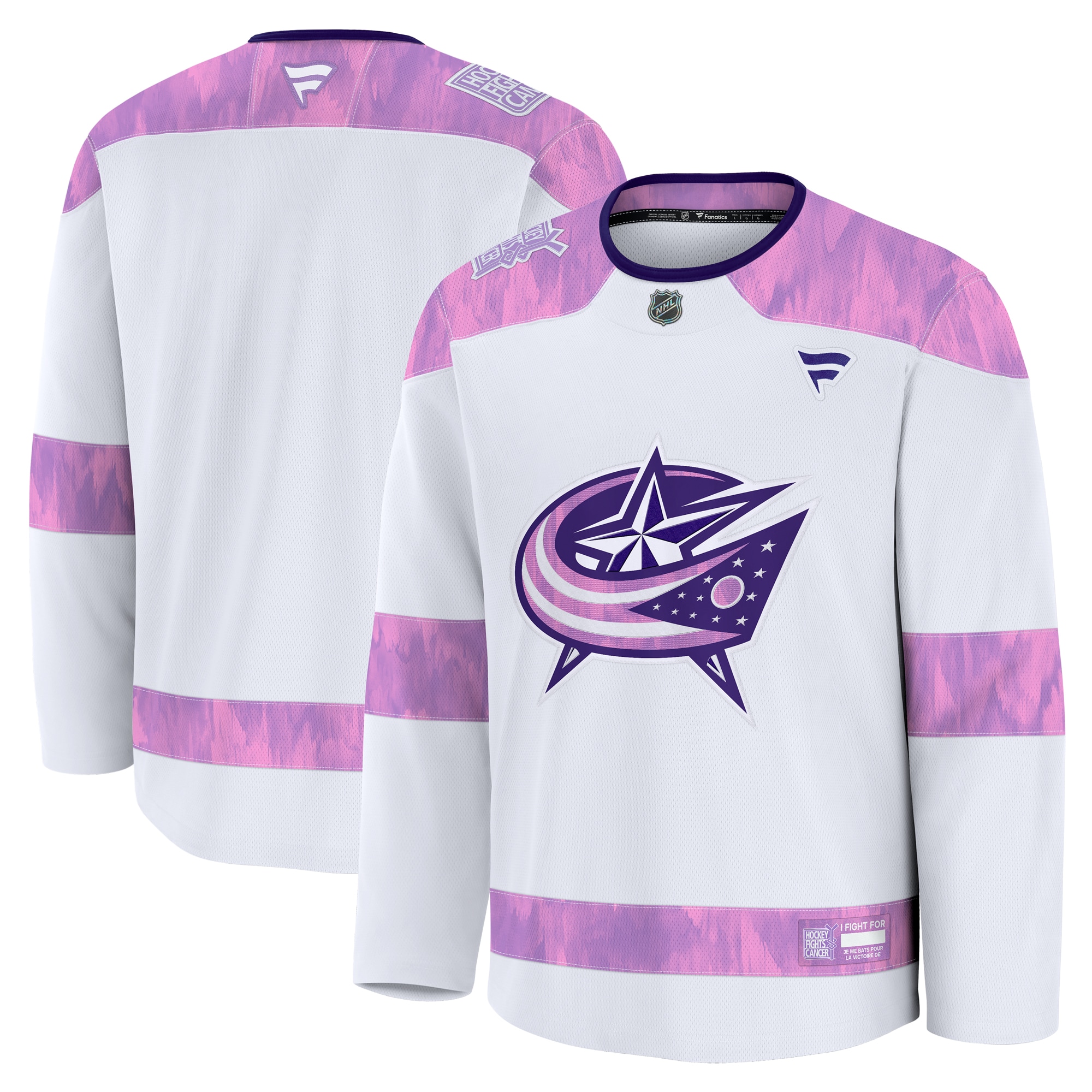 Columbus Blue Jackets 2024 Hockey Fights Cancer Practice Jersey White