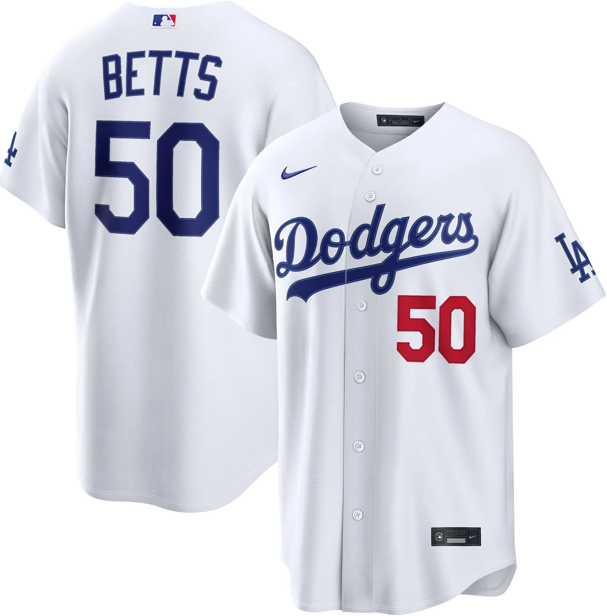 Mookie Betts Los Angeles Dodgers Profile Big Tall Name Number Jersey White