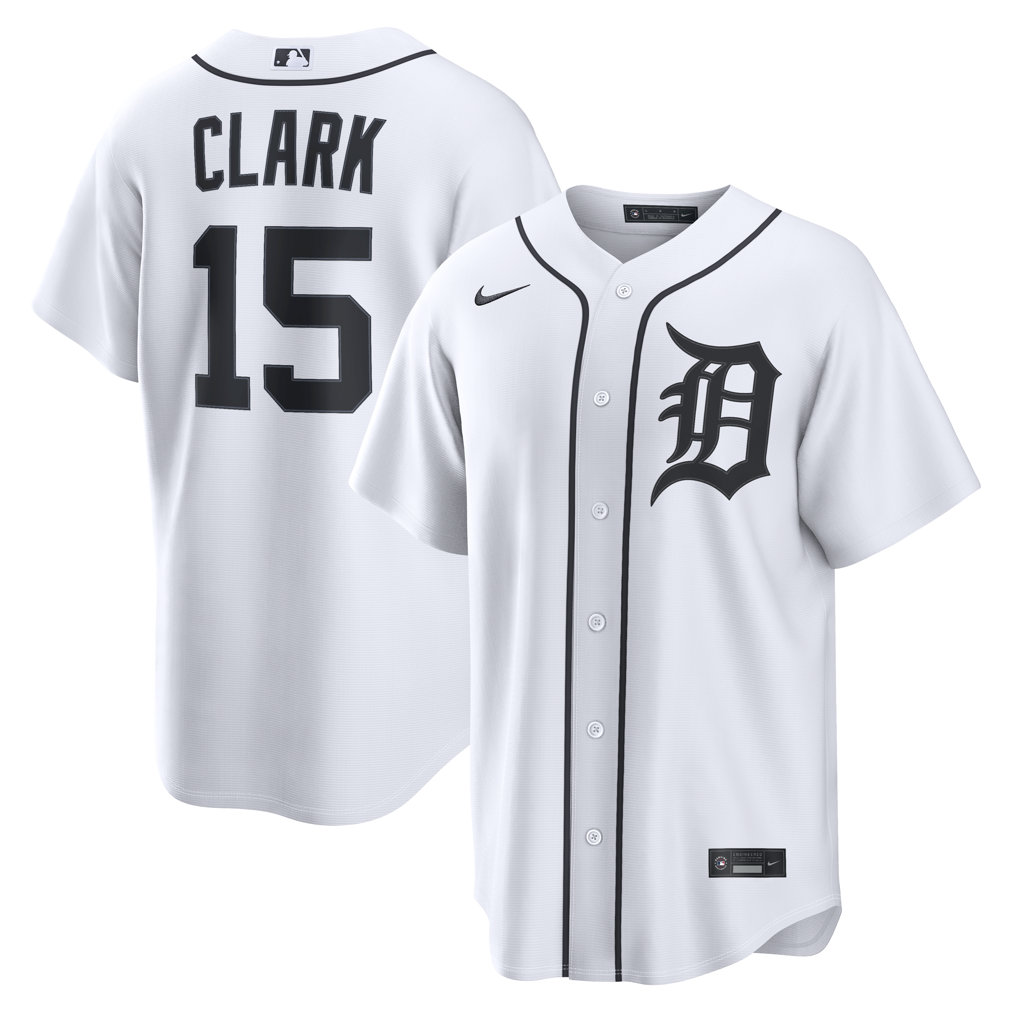 Max Clark Detroit Tigers Home Replica Jersey White