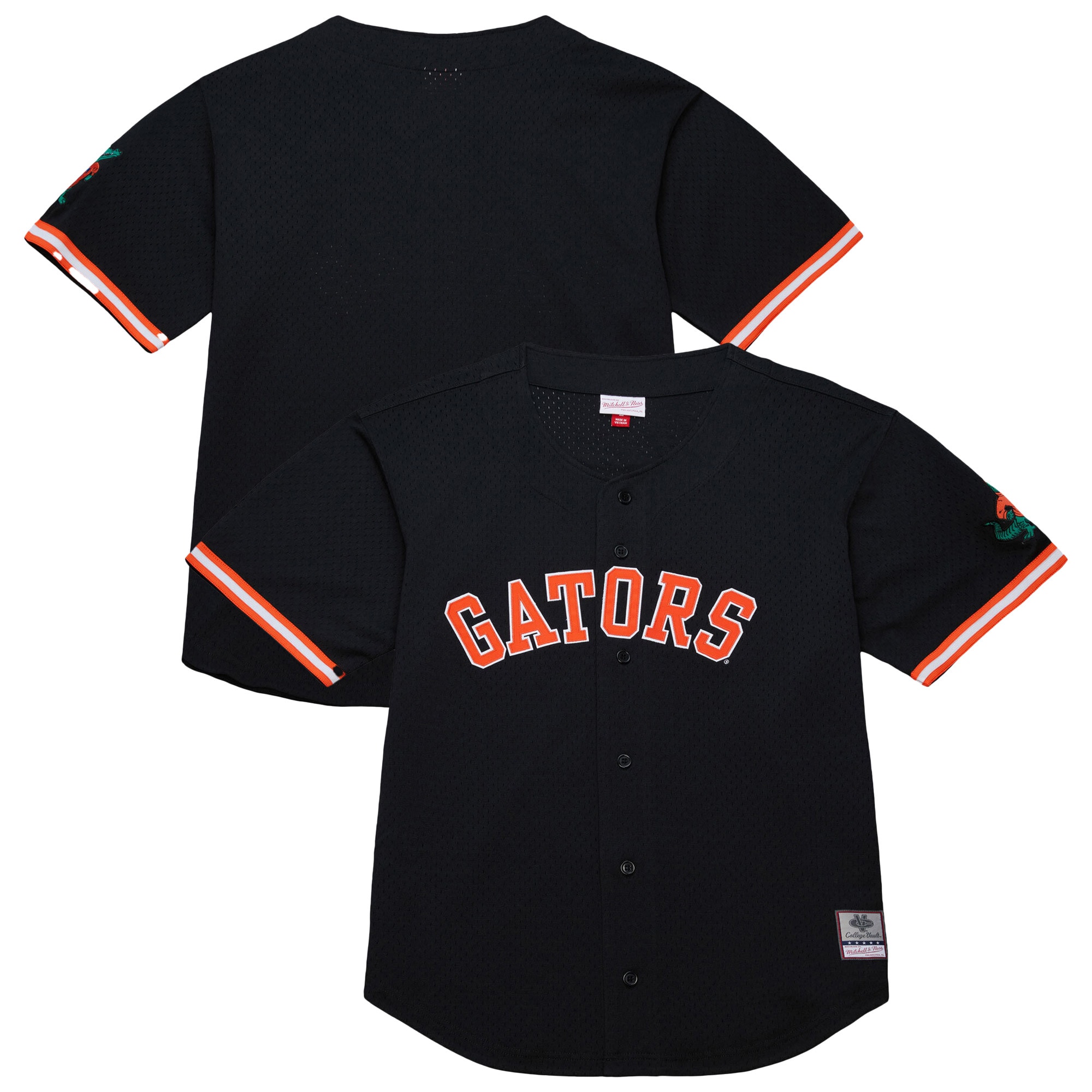 Florida Gators Mitchell Ness On The Clock Full Button Fashion Jersey Black