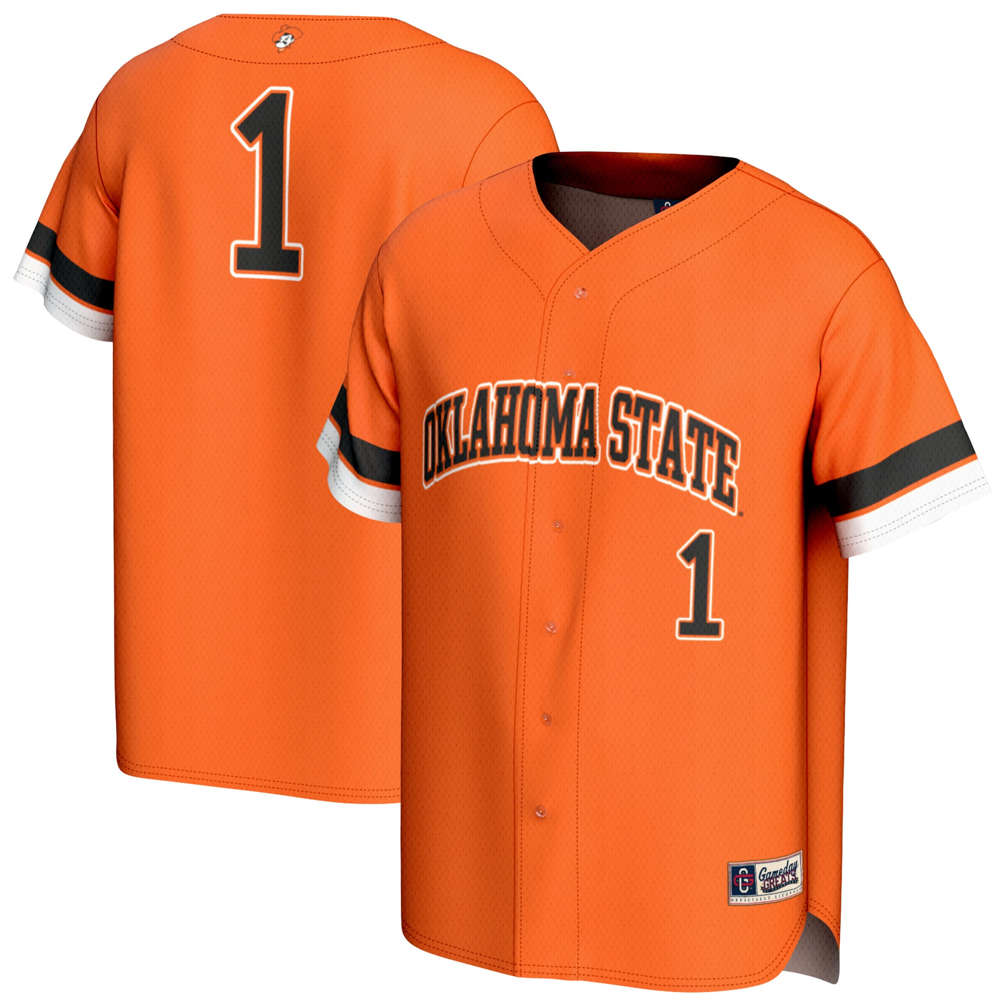 1 Oklahoma State Cowboys Gameday Greats Unisex Lightweight Collegiate Baseball Fashion Jersey Orange