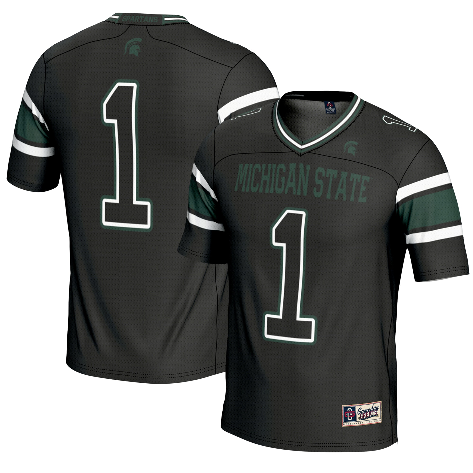 1 Michigan State Spartans Gameday Greats Endzone Football Jersey Black