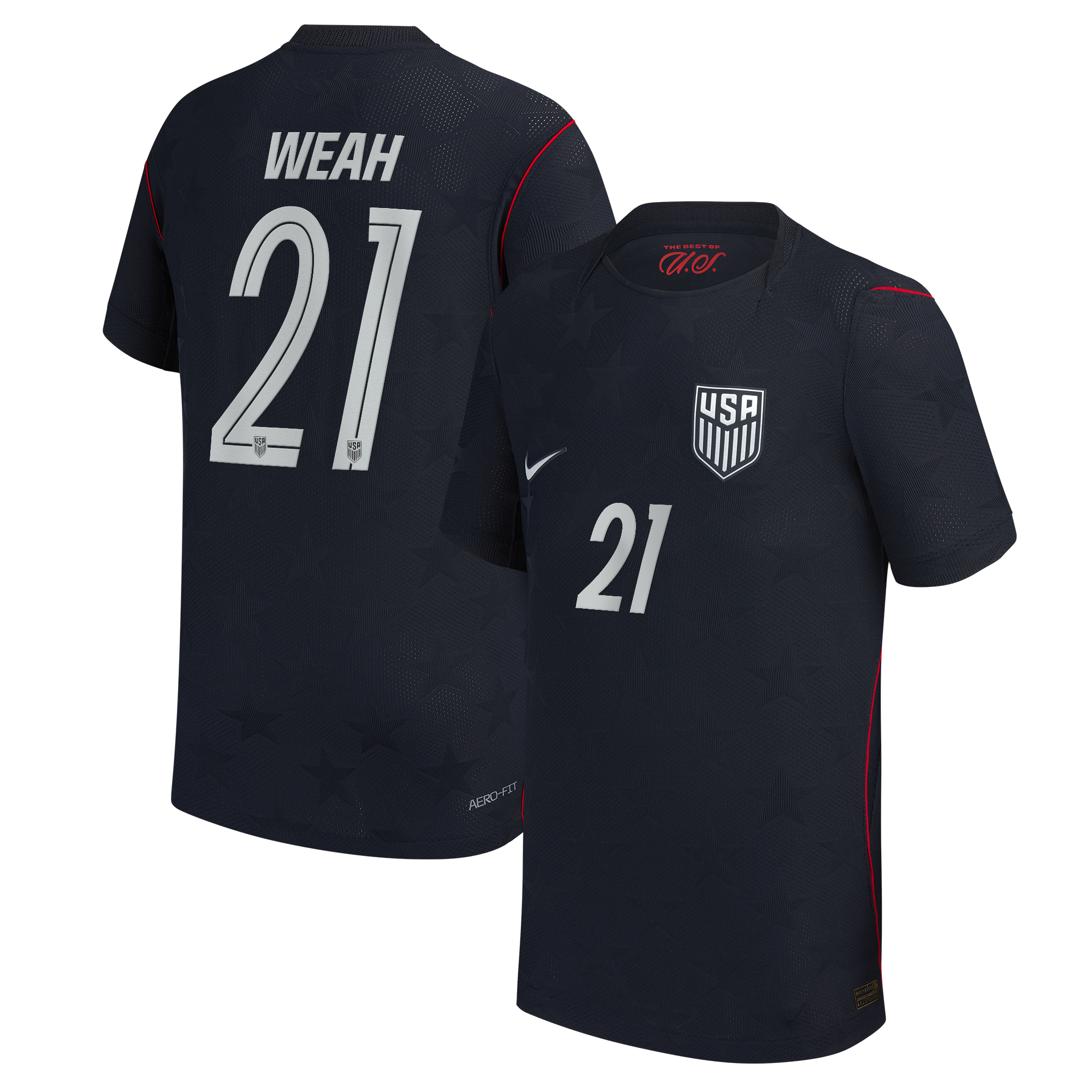 Timothy Weah Usmnt 2026 Away Match Jersey Blue Men