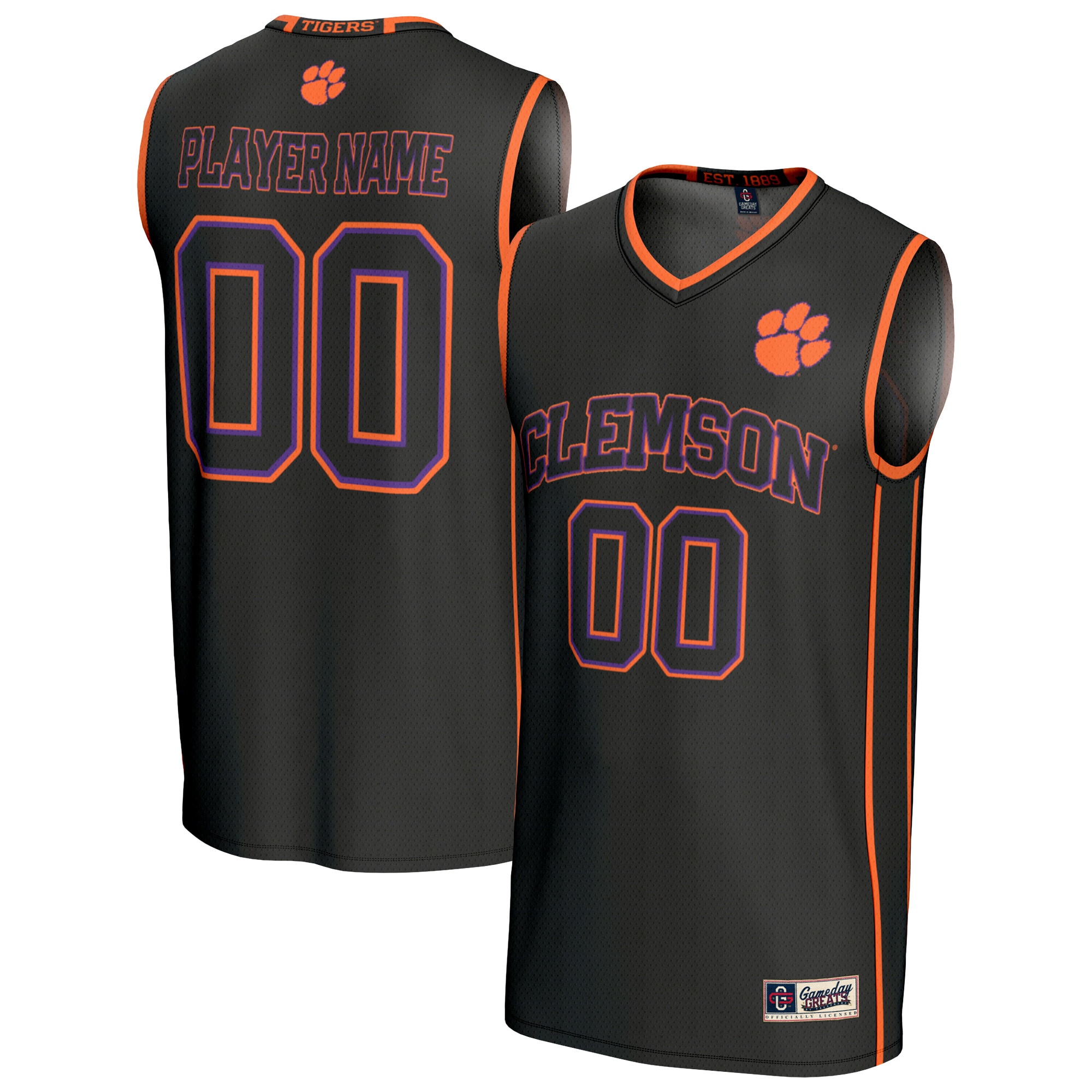 Clemson Tigers Gameday Greats Lightweight Collegiate Basketball Nil Fashion Jersey Black Men