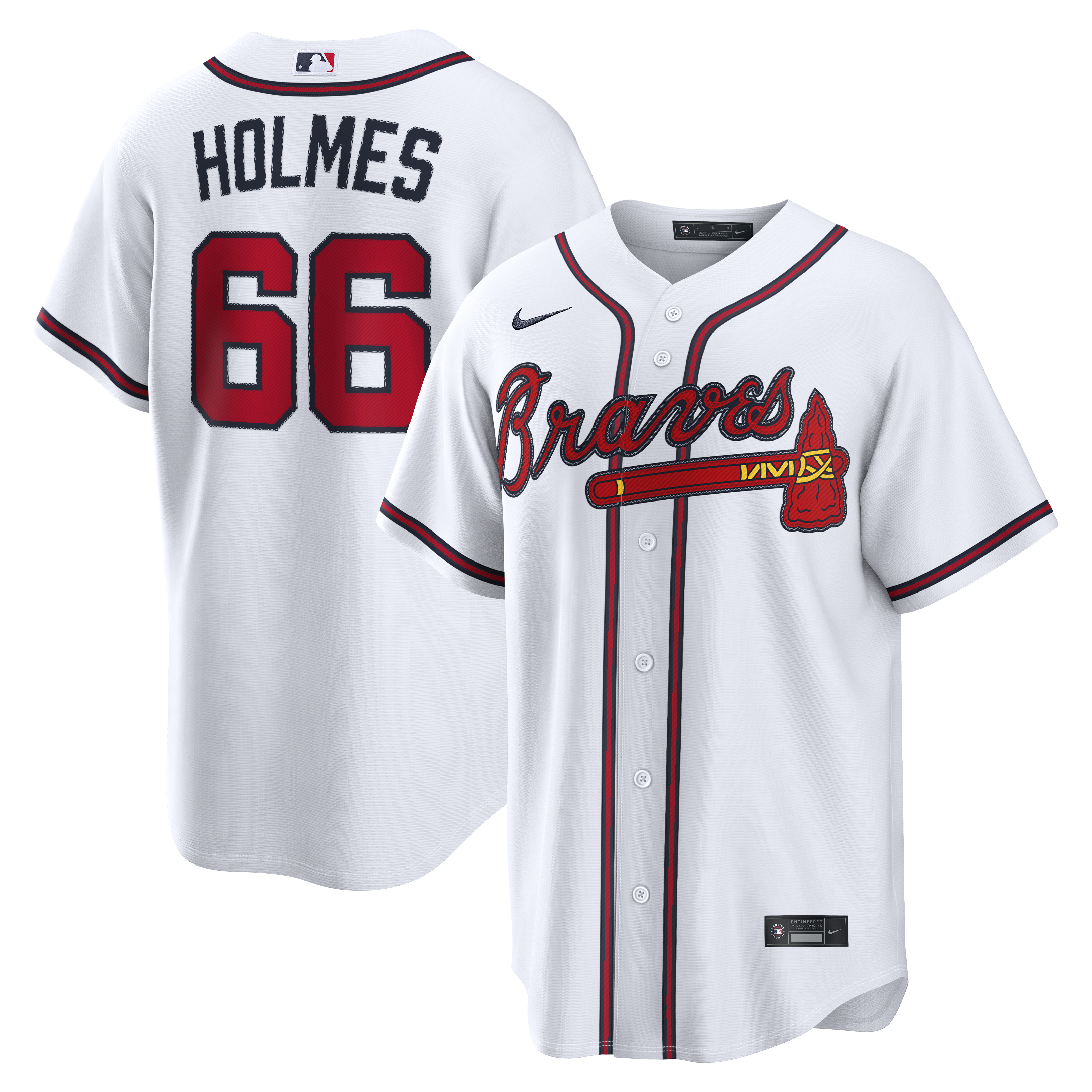 Grant Holmes Atlanta Braves Home Replica Jersey White
