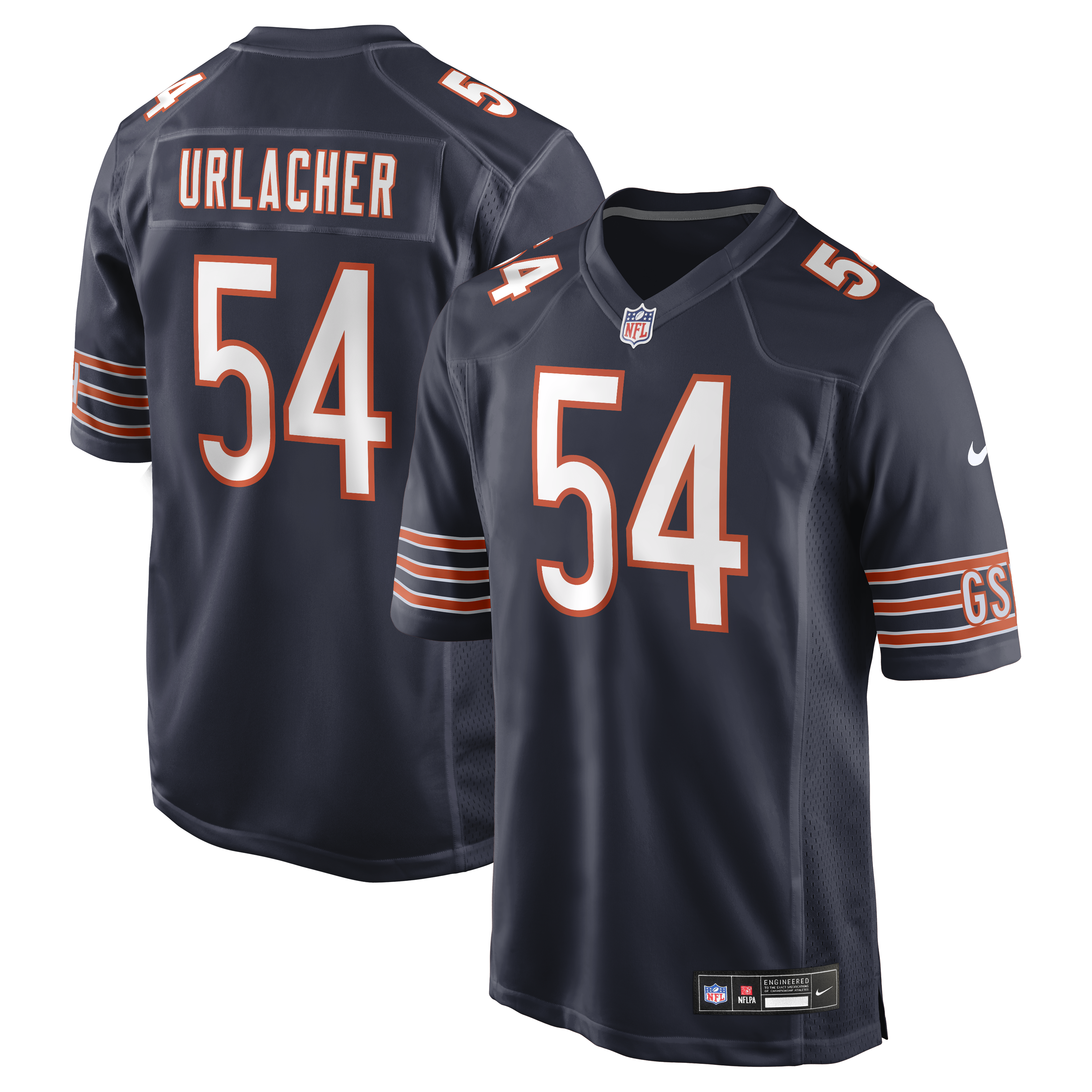 Brian Urlacher Chicago Bears Game Retired Player Jersey Navy