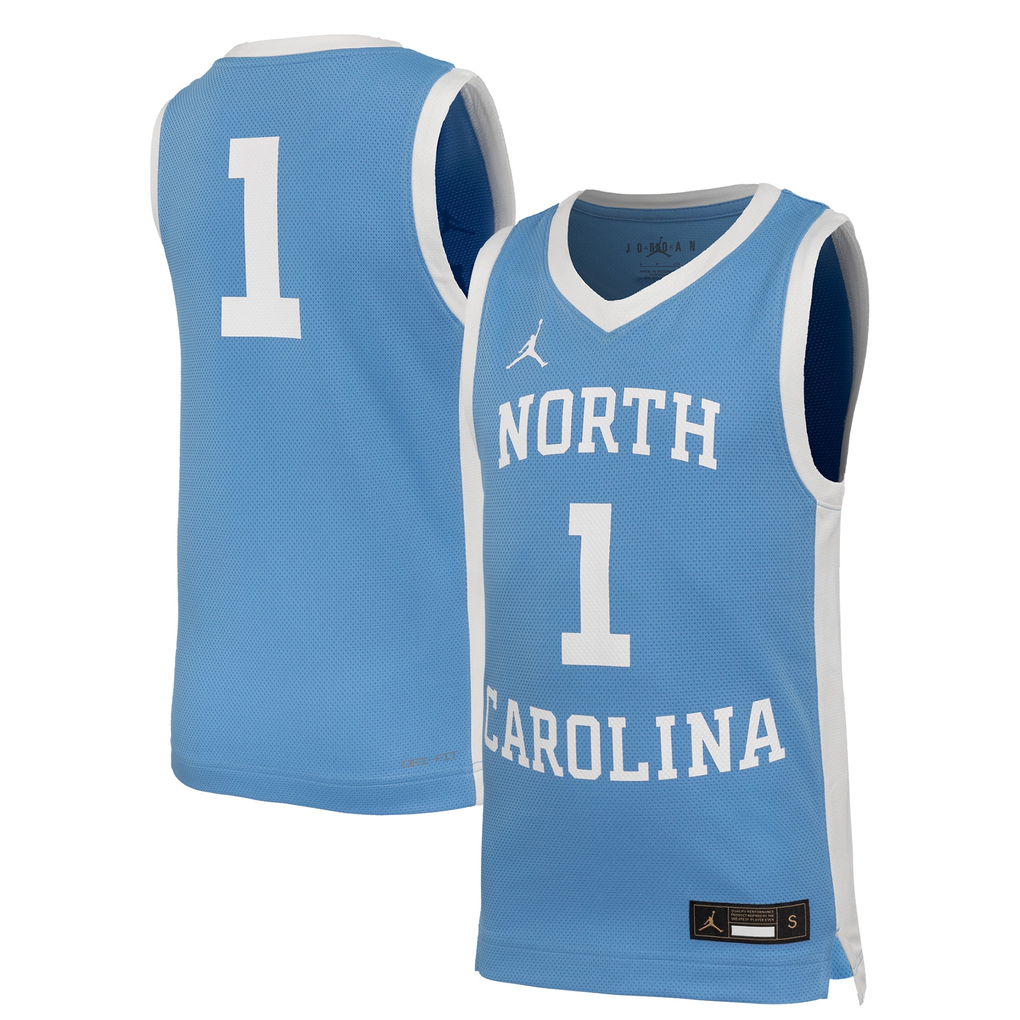 1 North Carolina Tar Heels Retro Replica Basketball Jersey Carolina Blue Men