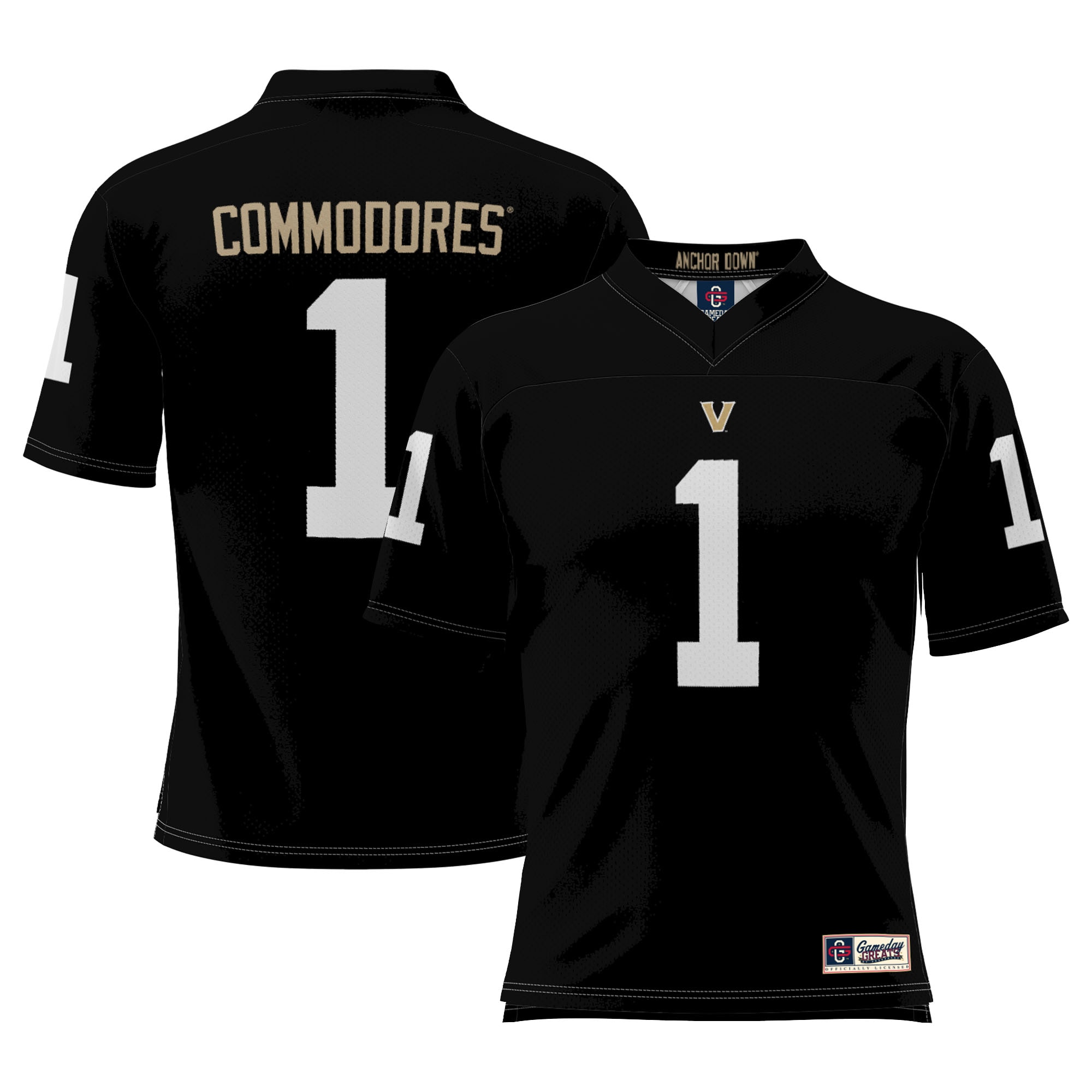 1 Vanderbilt Commodores Gameday Greats Football Jersey Black